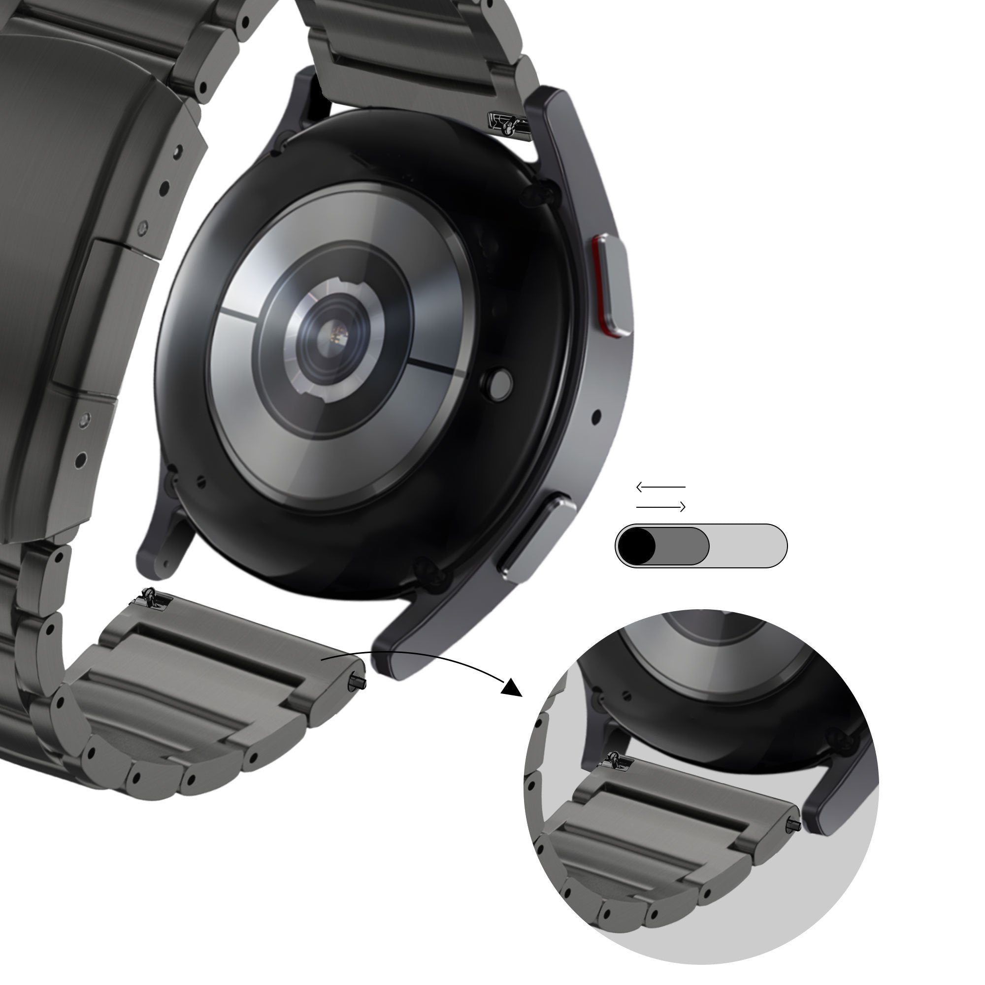 Bandz Redmi Watch 5 Lite Titan Gliederarmband (Schwarz)