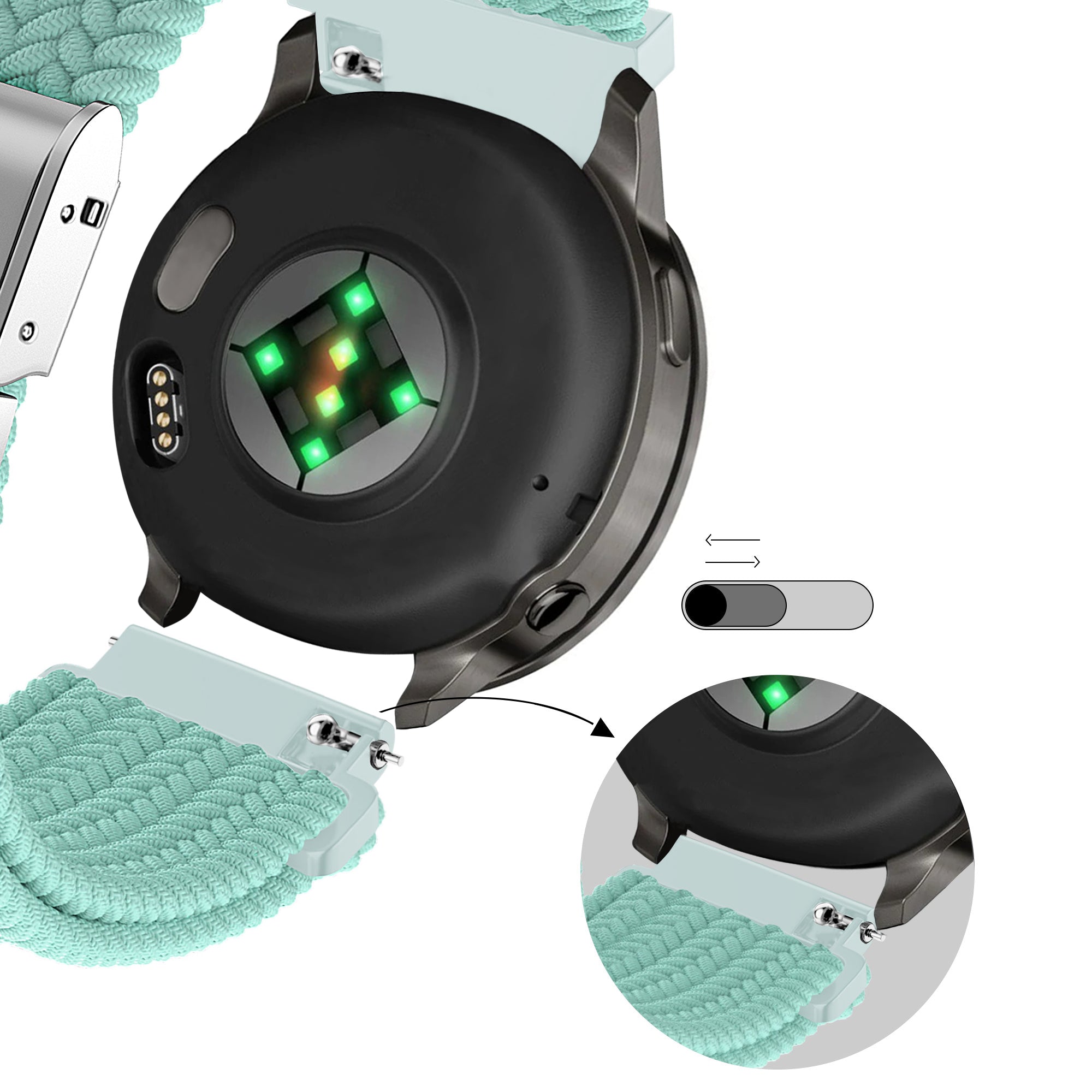 Bandz Garmin Approach J1 Woven Nylon Strap (Turquoise)