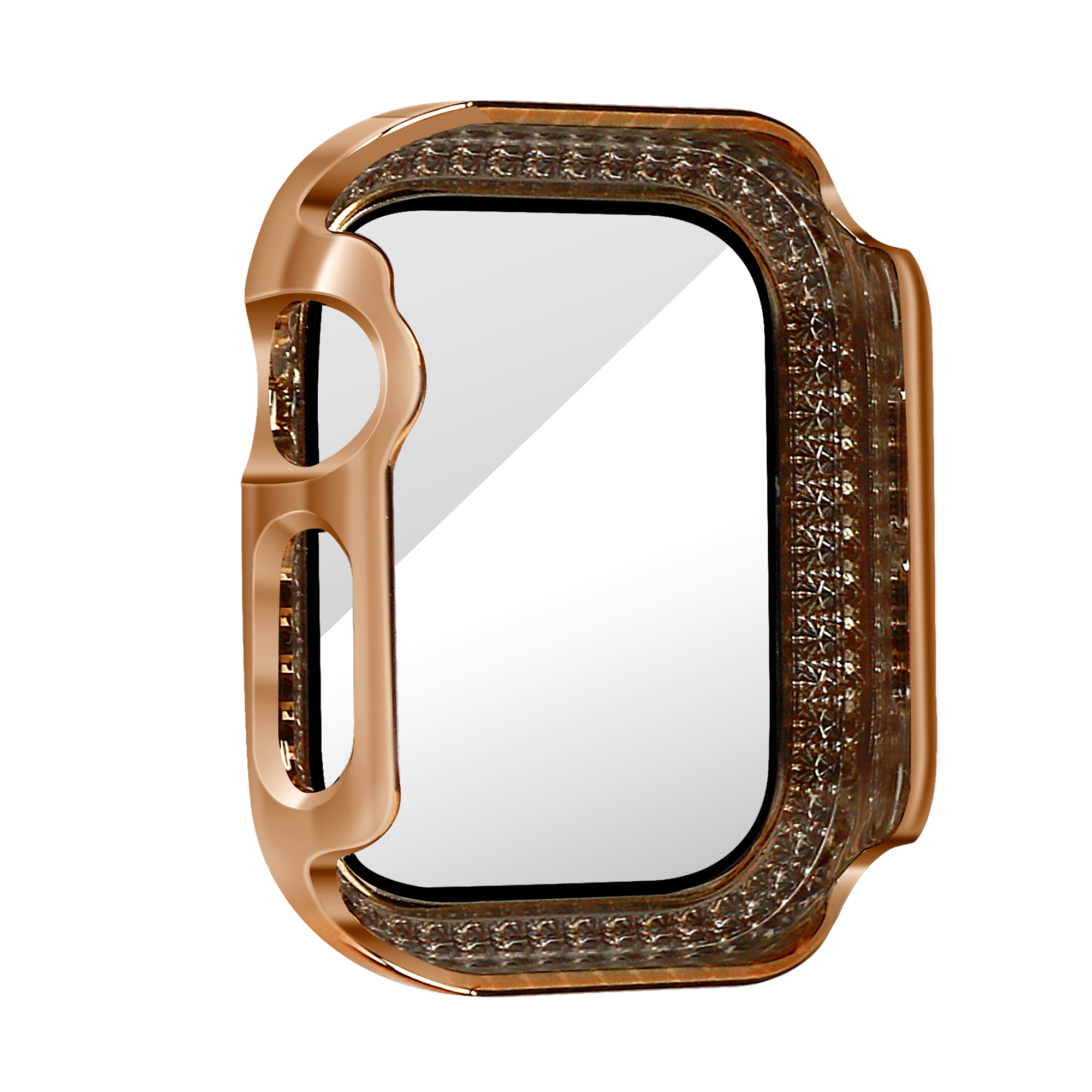 Bandz Apple Watch 11 - 42mm Diamant Hülle mit Glas (Roségold)