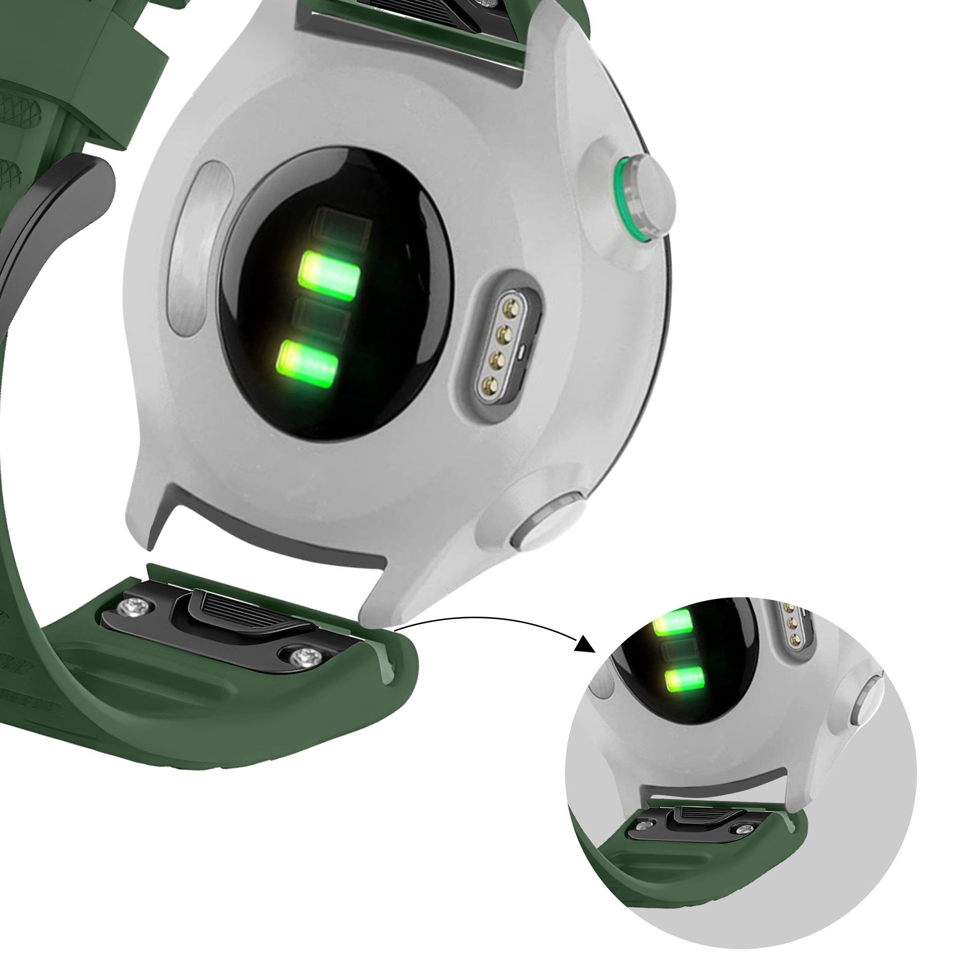 Bandz Garmin Descent MK2(i) Silikonarmband mit Schnalle (Dunkel Grün)