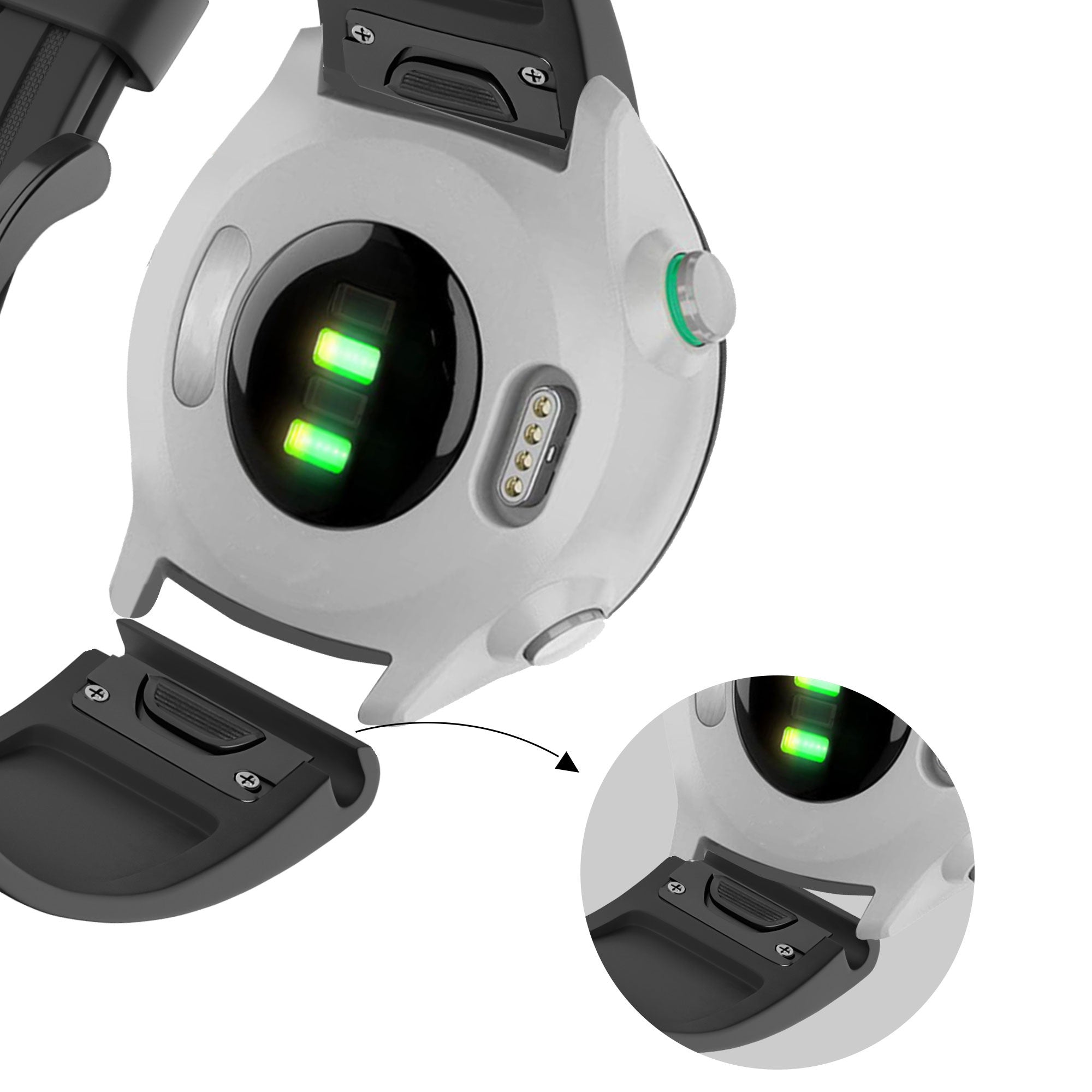 Bandz Garmin Descent Mk2S Silikonarmband mit Schnalle (Schwarz)