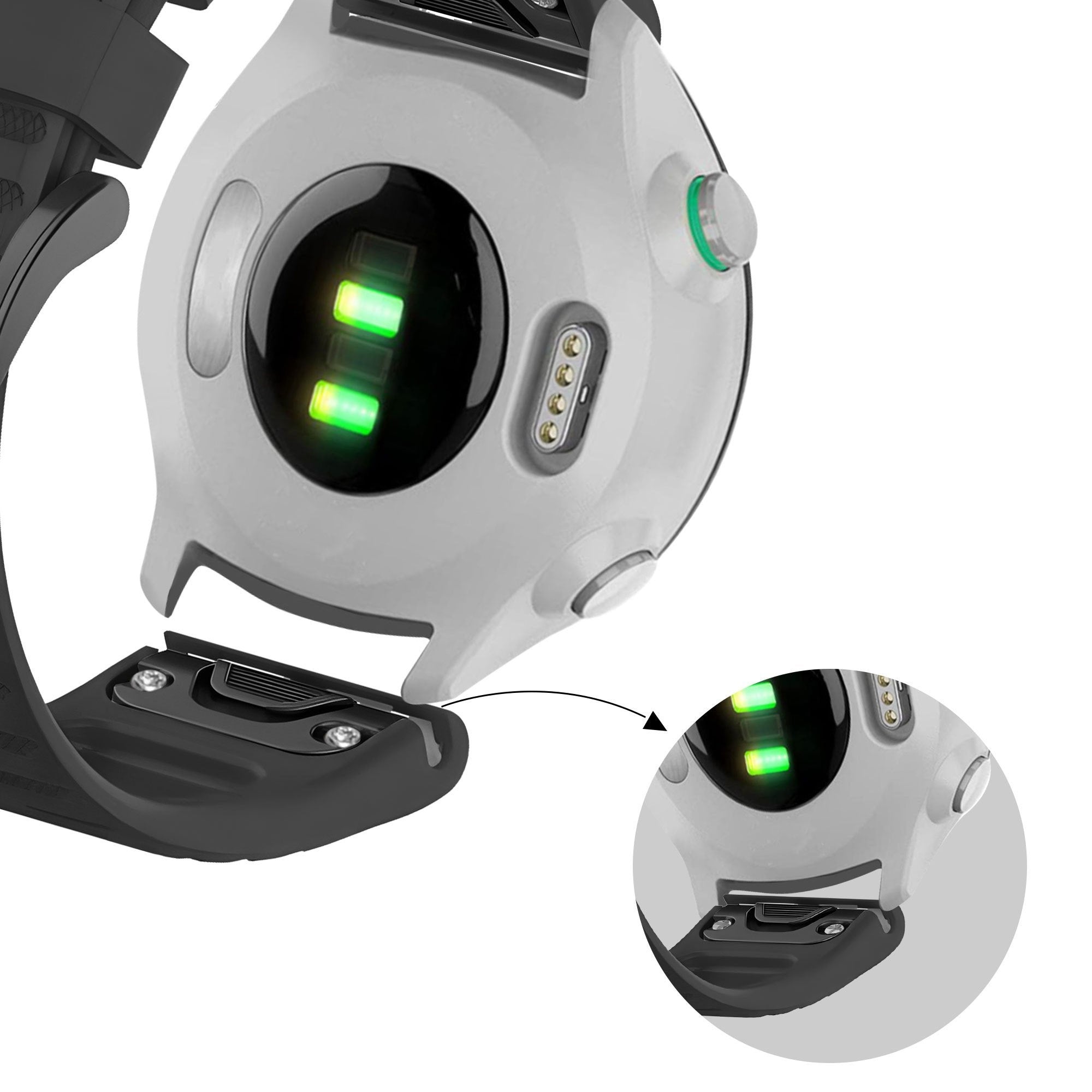 Bandz Garmin Descent MK1 Silikonarmband mit Schnalle (Schwarz)