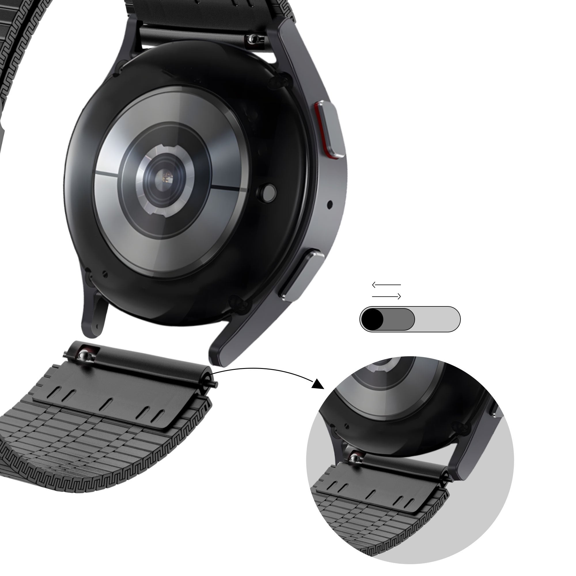 Bandz Garmin Venu 2 Adjustable Steel Strap (Black)