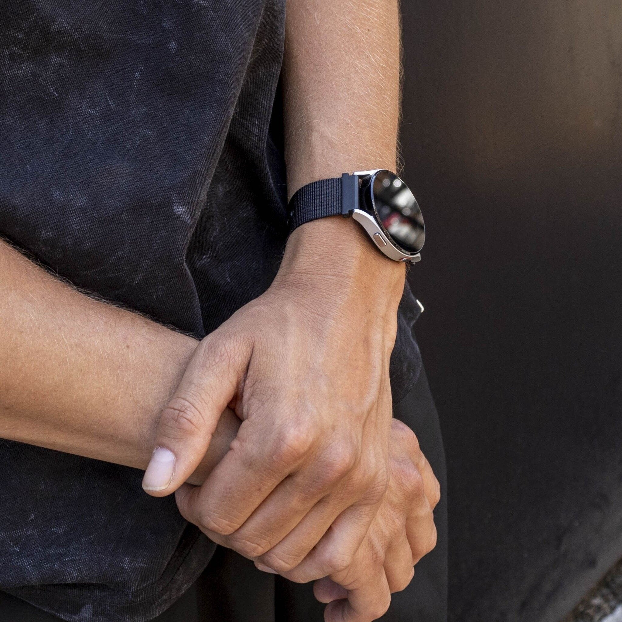 BALR Samsung Galaxy Watch FE Nylon Strap with Buckle (Black)