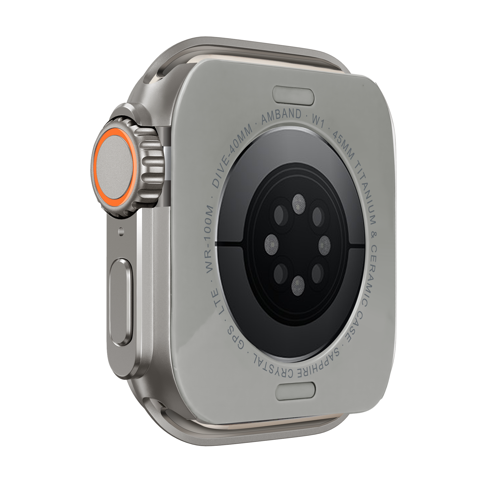 Bandz Apple Watch 7/8/9 - 45mm Metal Case (Titanium)