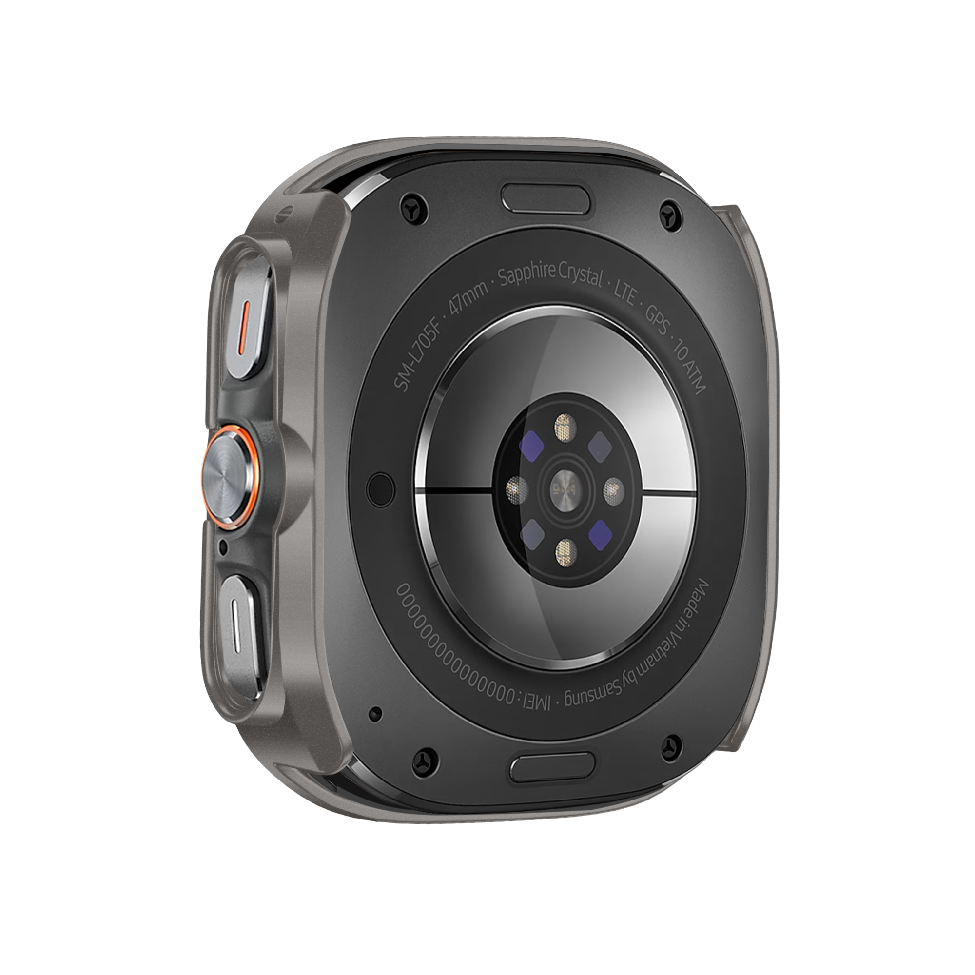 Bandz Samsung Galaxy Watch Ultra Bezel PC Case (Titanium Grey with White)