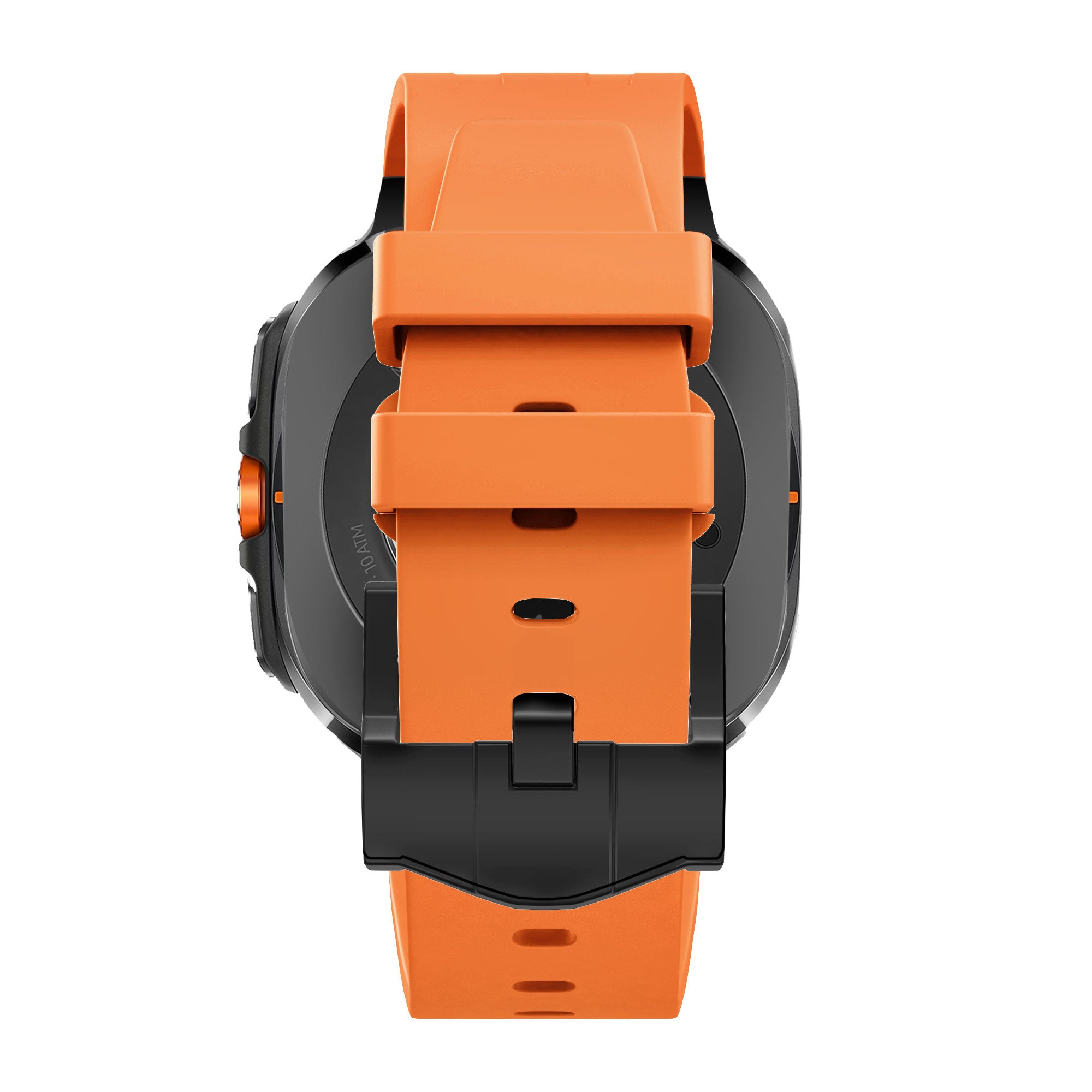 Bandz Samsung Galaxy Watch Ultra Silikonarmband 'Luxe Liquid' (Orange mit Schwarz)