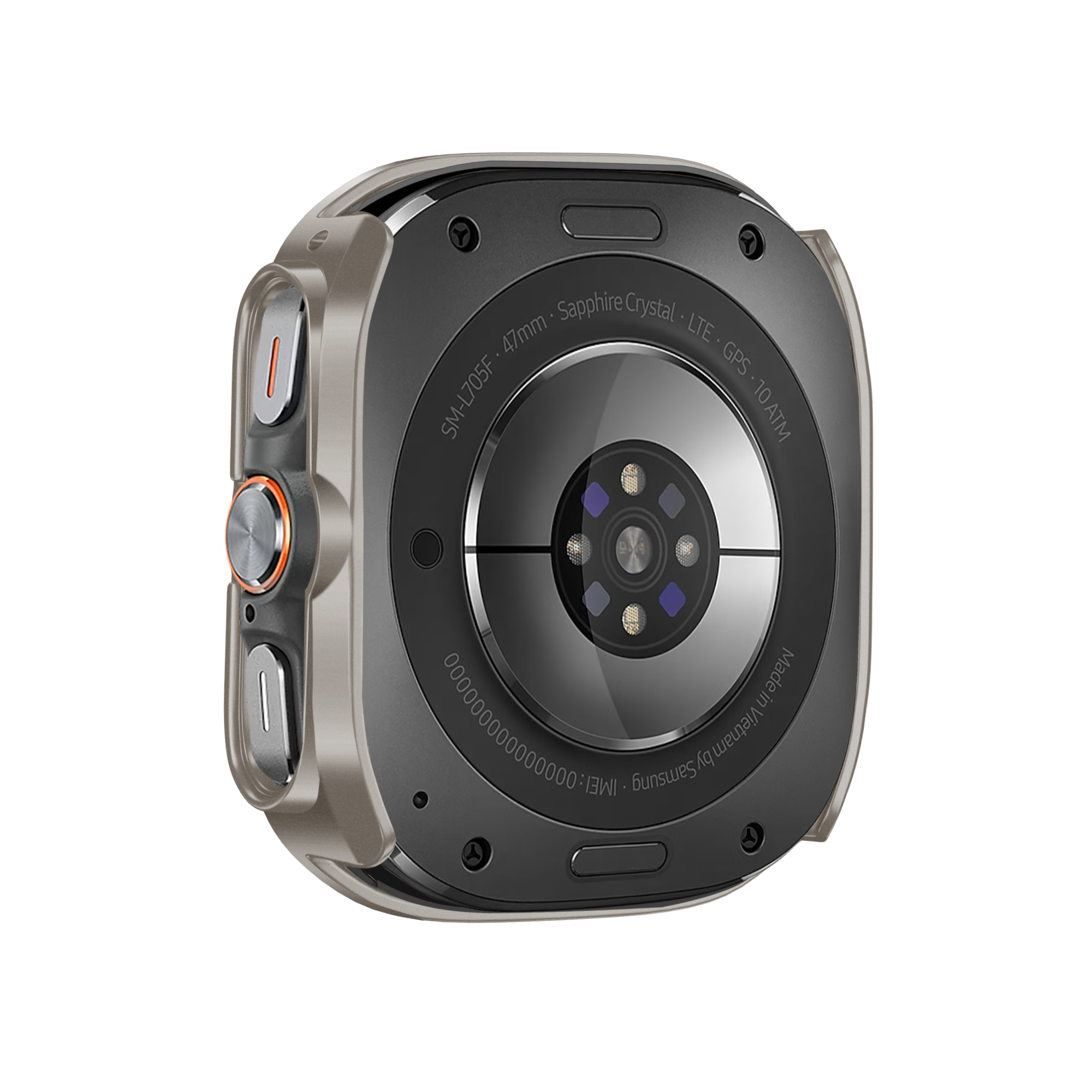 Bandz Samsung Galaxy Watch Ultra Bezel PC Case (Titanium with Orange)