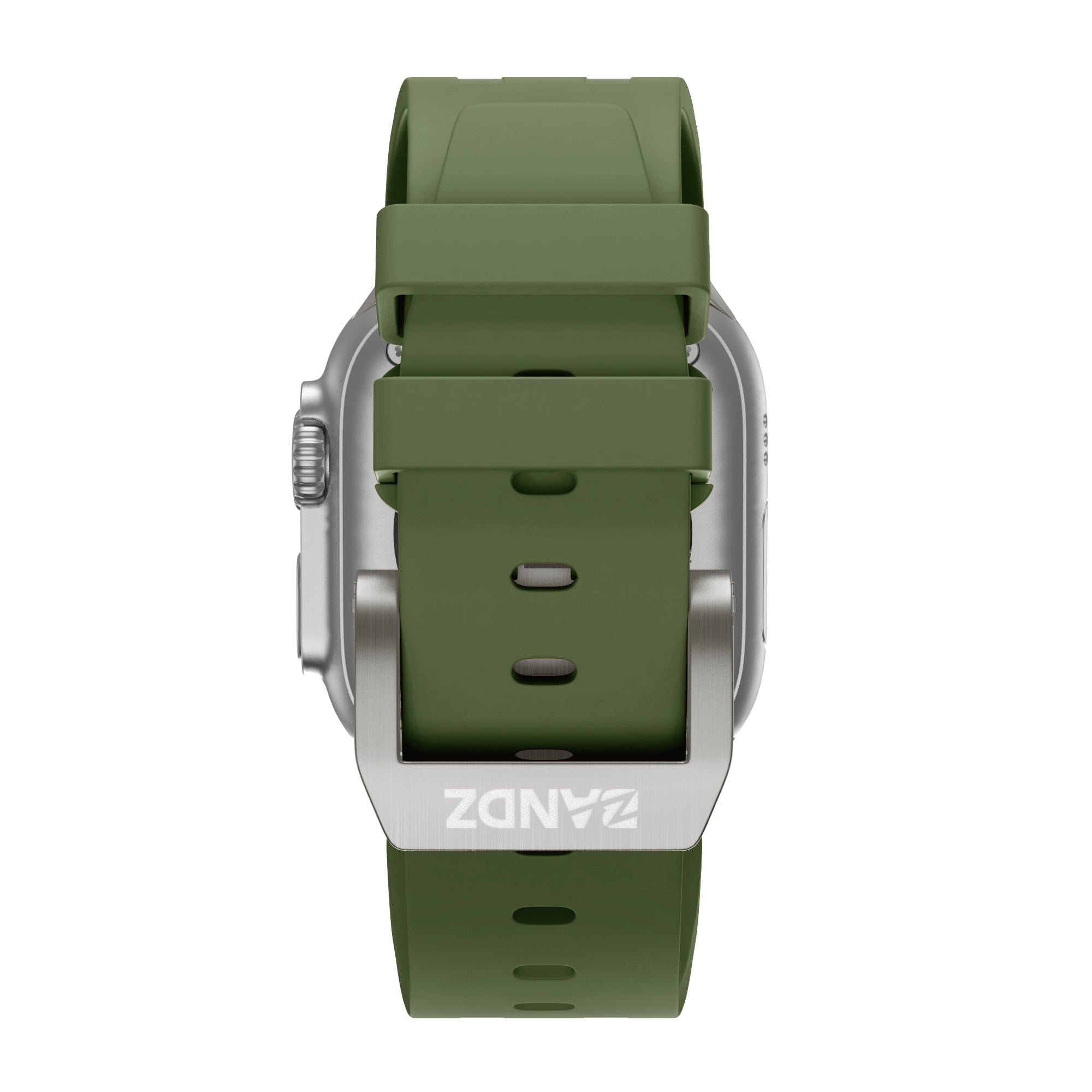 Bandz Apple Watch Silicone Strap 'Luxe Liquid' (Green With Titanium)