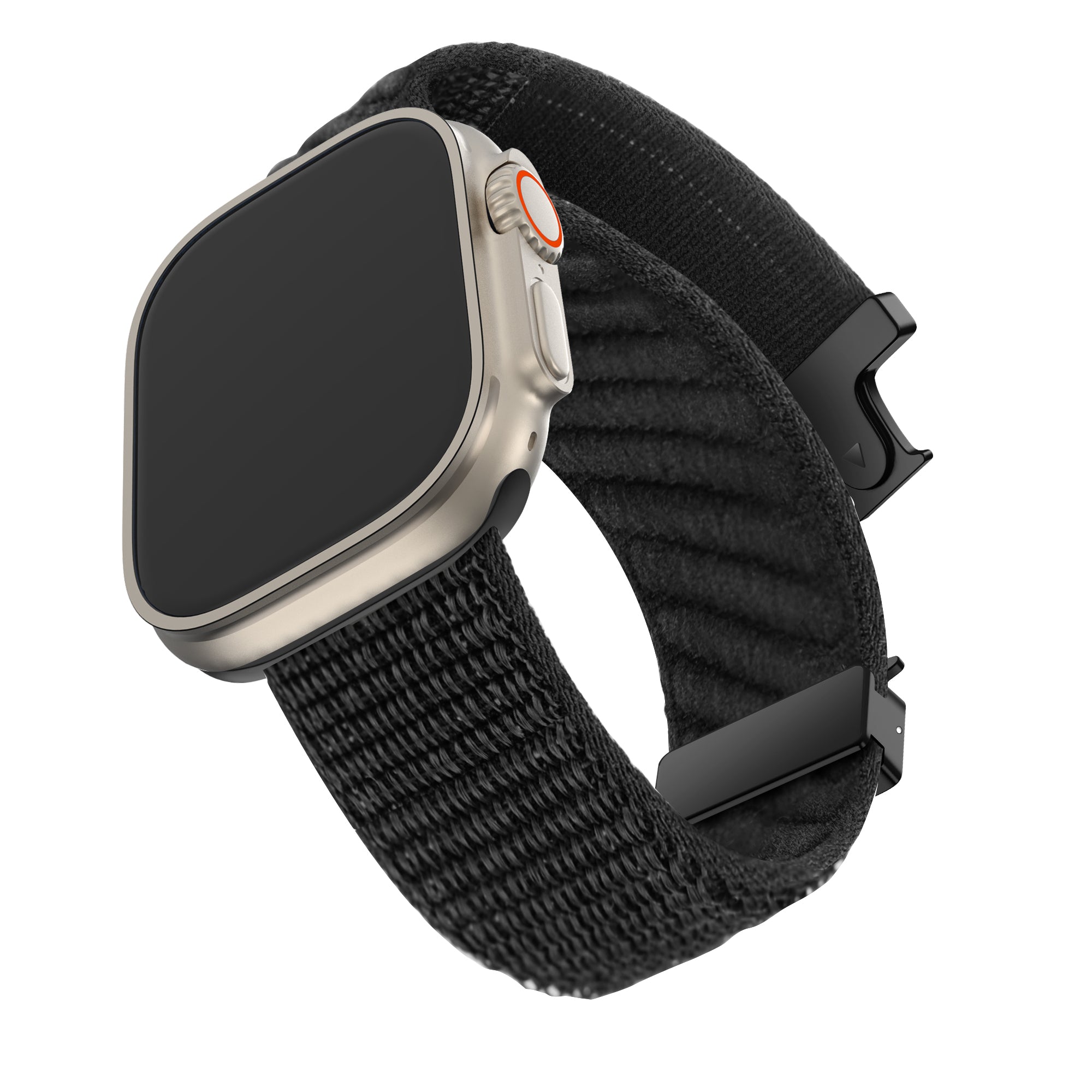 Bandz Apple Watch Nylon Band 'Wave' mit P-Schnalle (Schwarz)