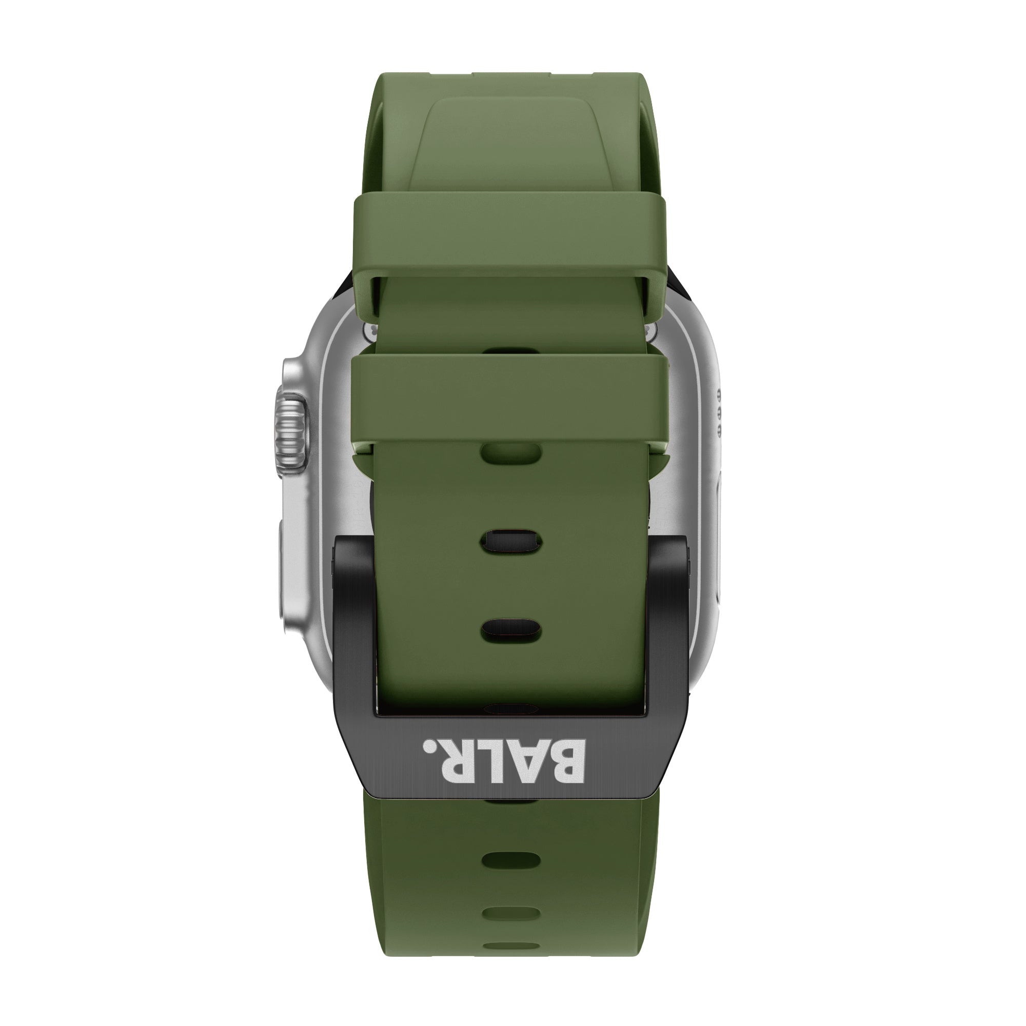 BALR. Apple Watch Ultra Liquid Silicone Strap (Green/Black)