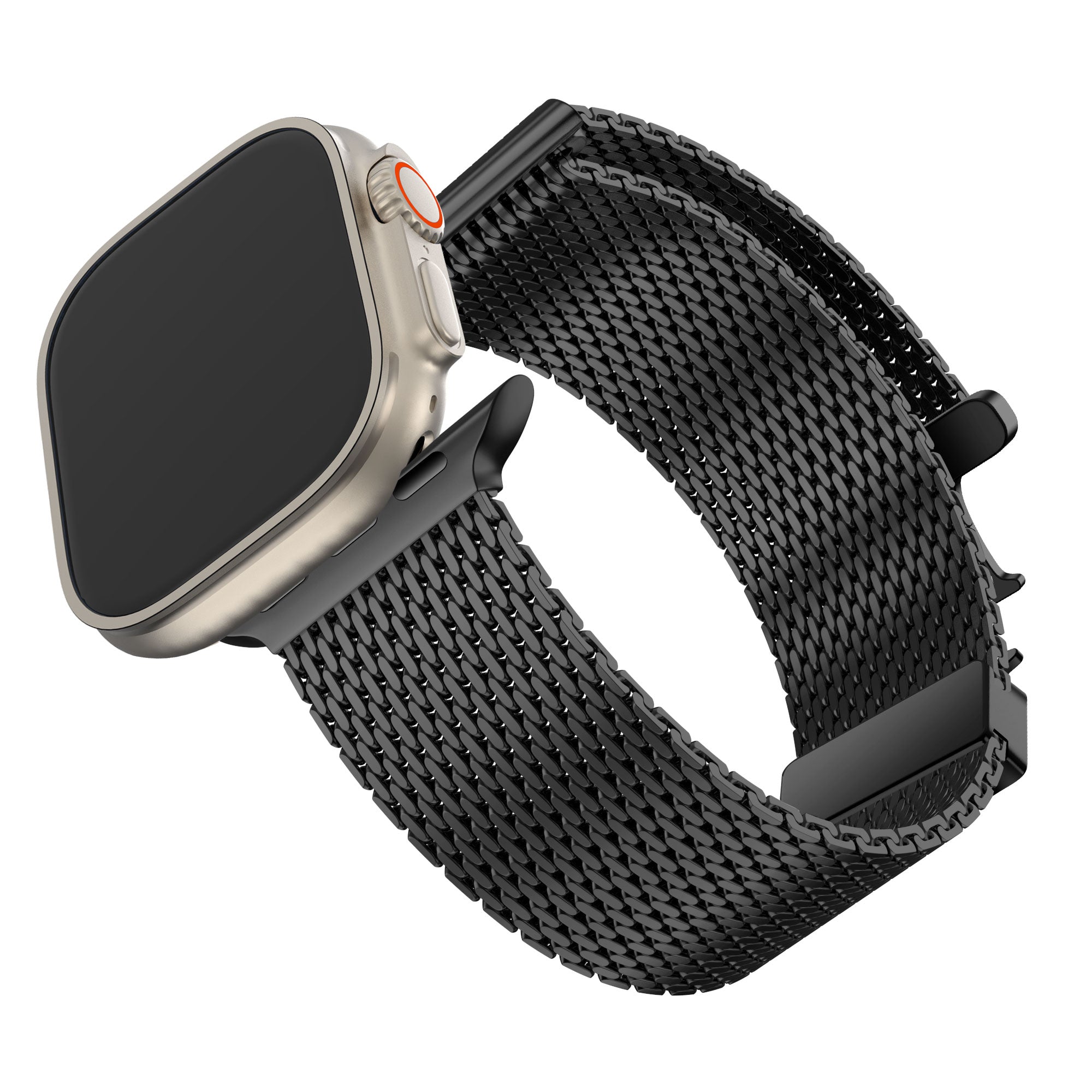 Bandz Apple Watch Milanese Loop Band mit P-Schnalle (Schwarz)