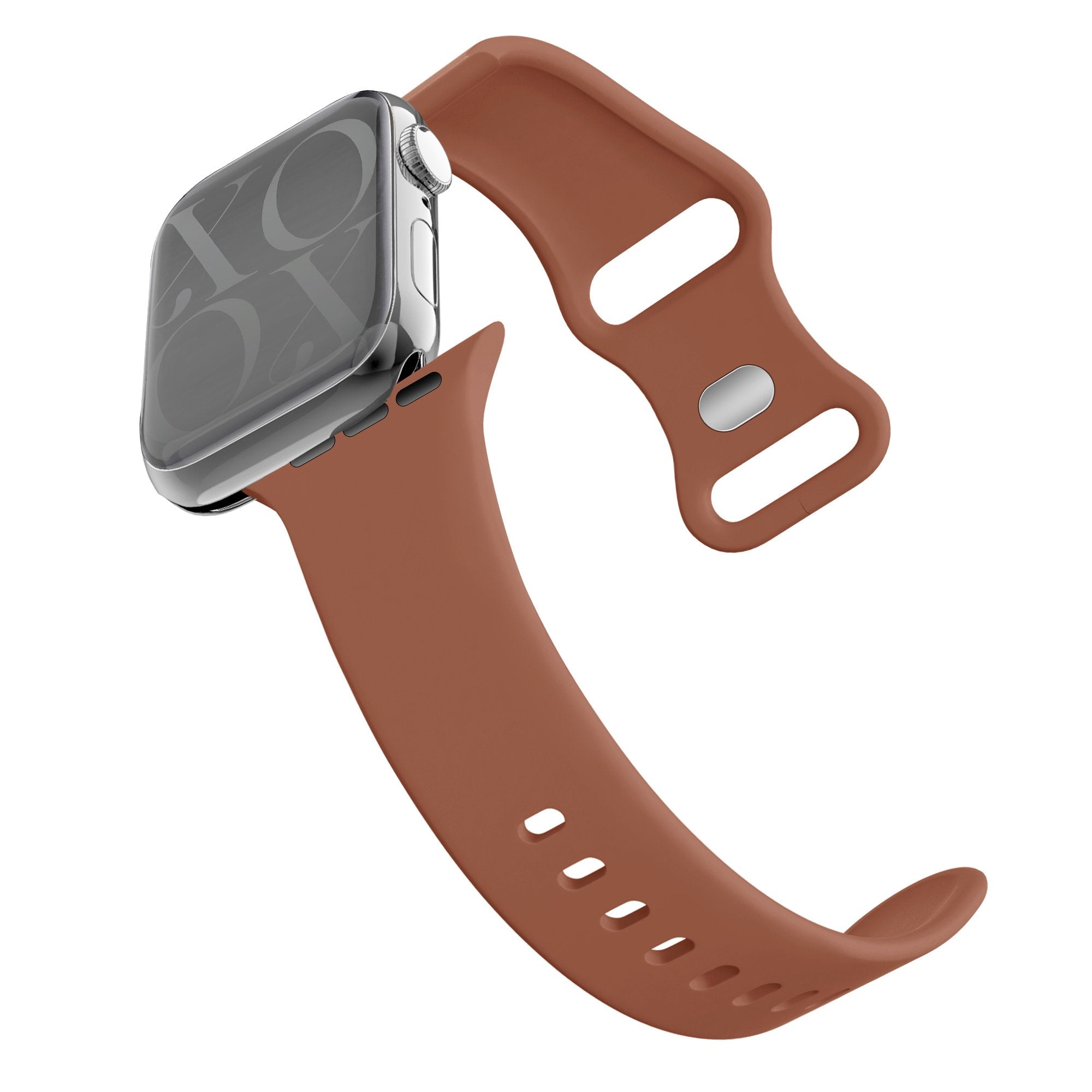 xoxo Wildhearts Apple Watch Silikonarmband (Braun)