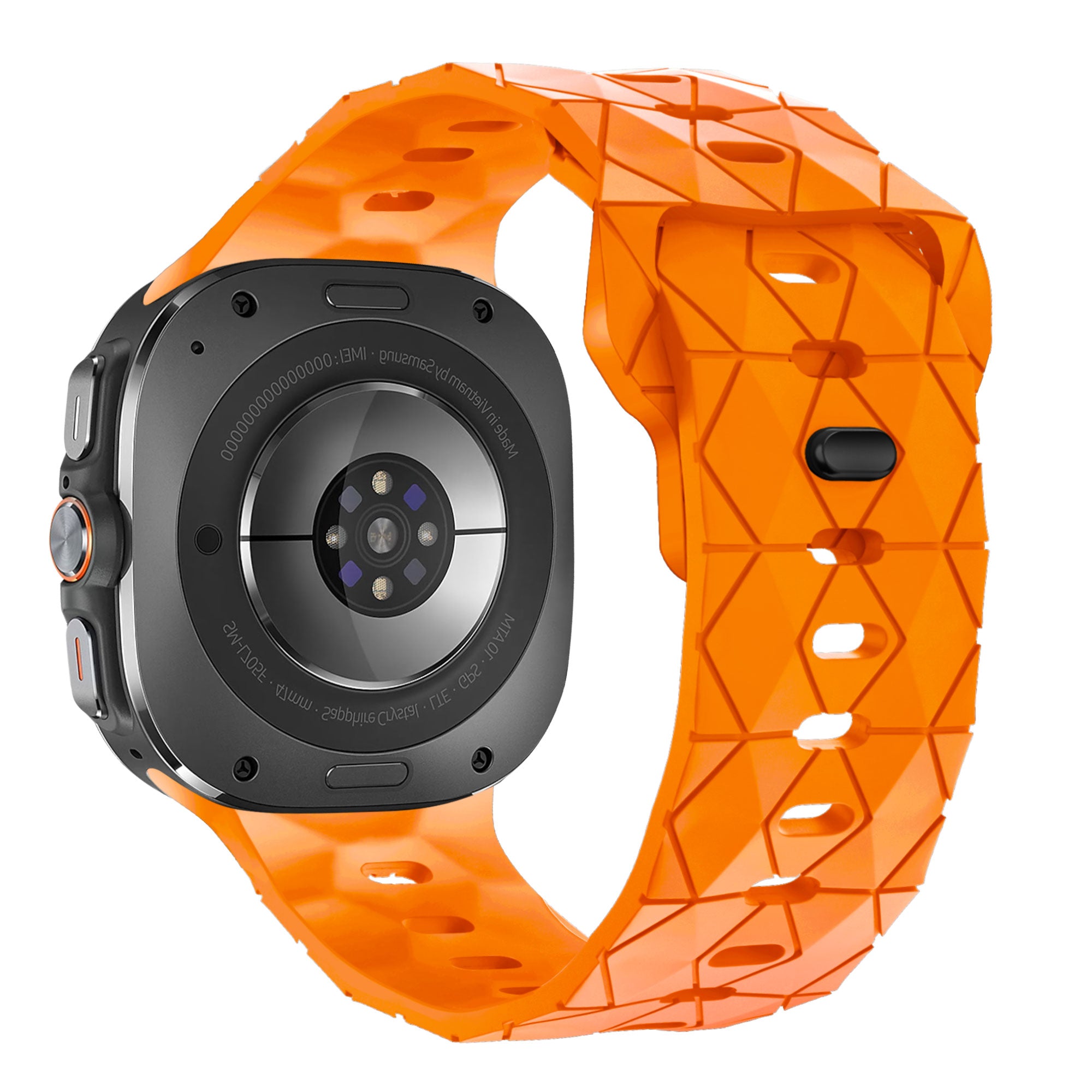 Bandz Samsung Galaxy Watch Ultra Silikonarmband 'Hexagons' (Orange)
