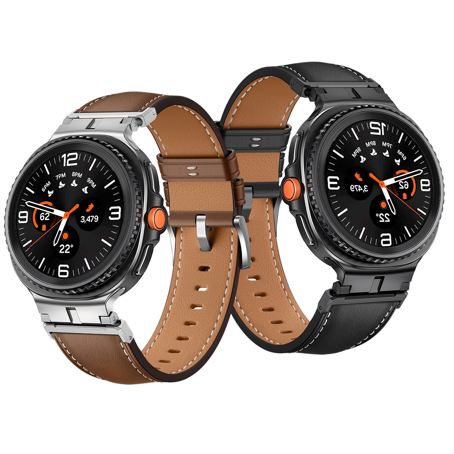 Samsung Galaxy Watch 8 Classic Premium Leather Strap (Brown)