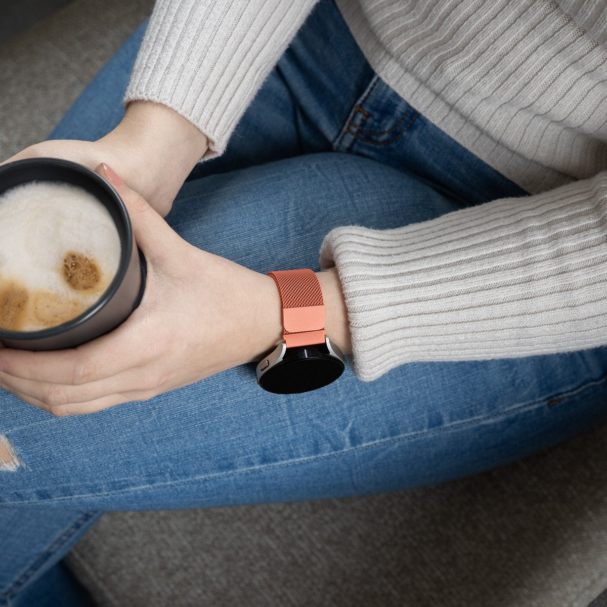 Samsung Galaxy Watch 4 Classic 46mm Milanese-Armband (Orange)