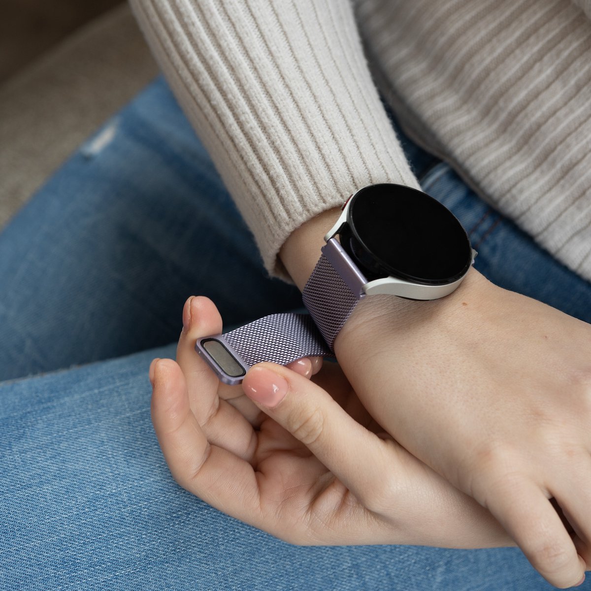 Samsung Galaxy Watch 4 Classic 42mm Milanese-Armband (Hellviolett)