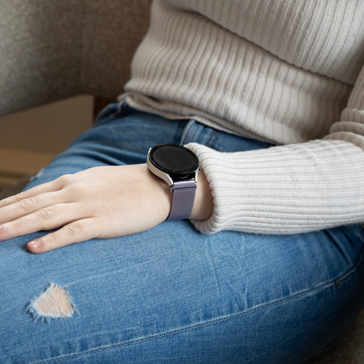 Samsung Galaxy Watch 4 Classic 42mm Milanese-Armband (Hellviolett)