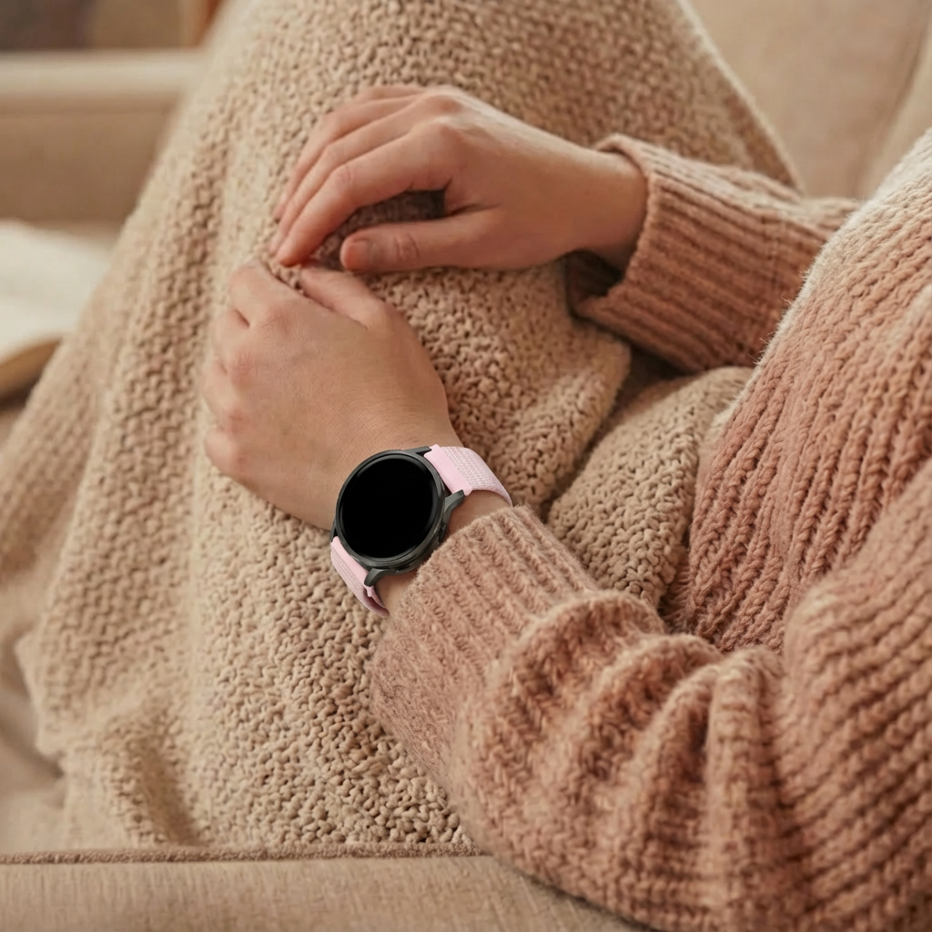 Bandz Garmin Vivoactive 4s Nylon Loop Strap (Light Pink)