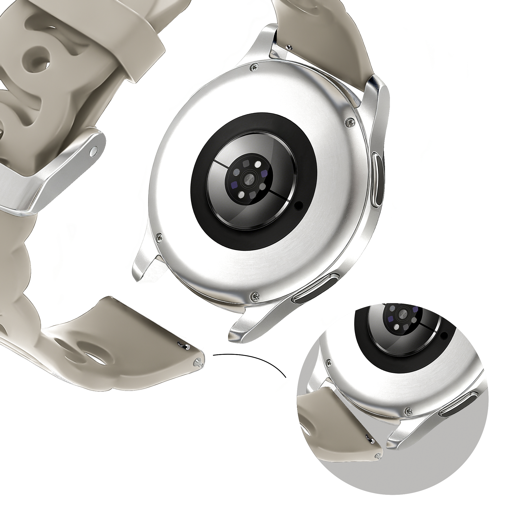 Bandz Xiaomi Amazfit GTS Silikonarmband 'Chains' (Hell Grau)