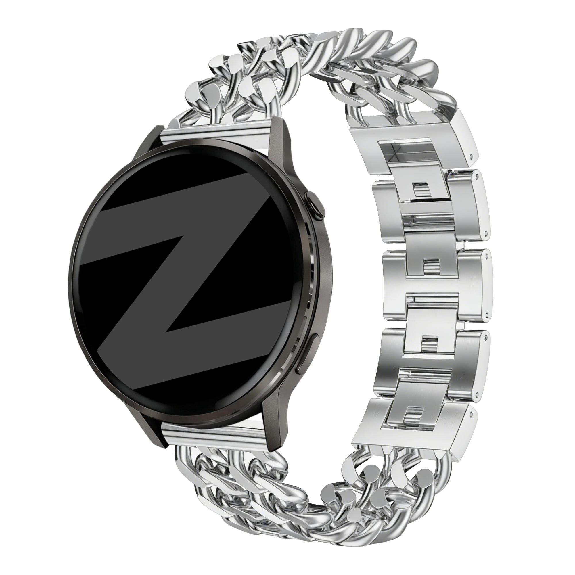 Bandz ICE Fit RT 3.0 - 36mm Stahlarmband 'Double Chains' (Silber)