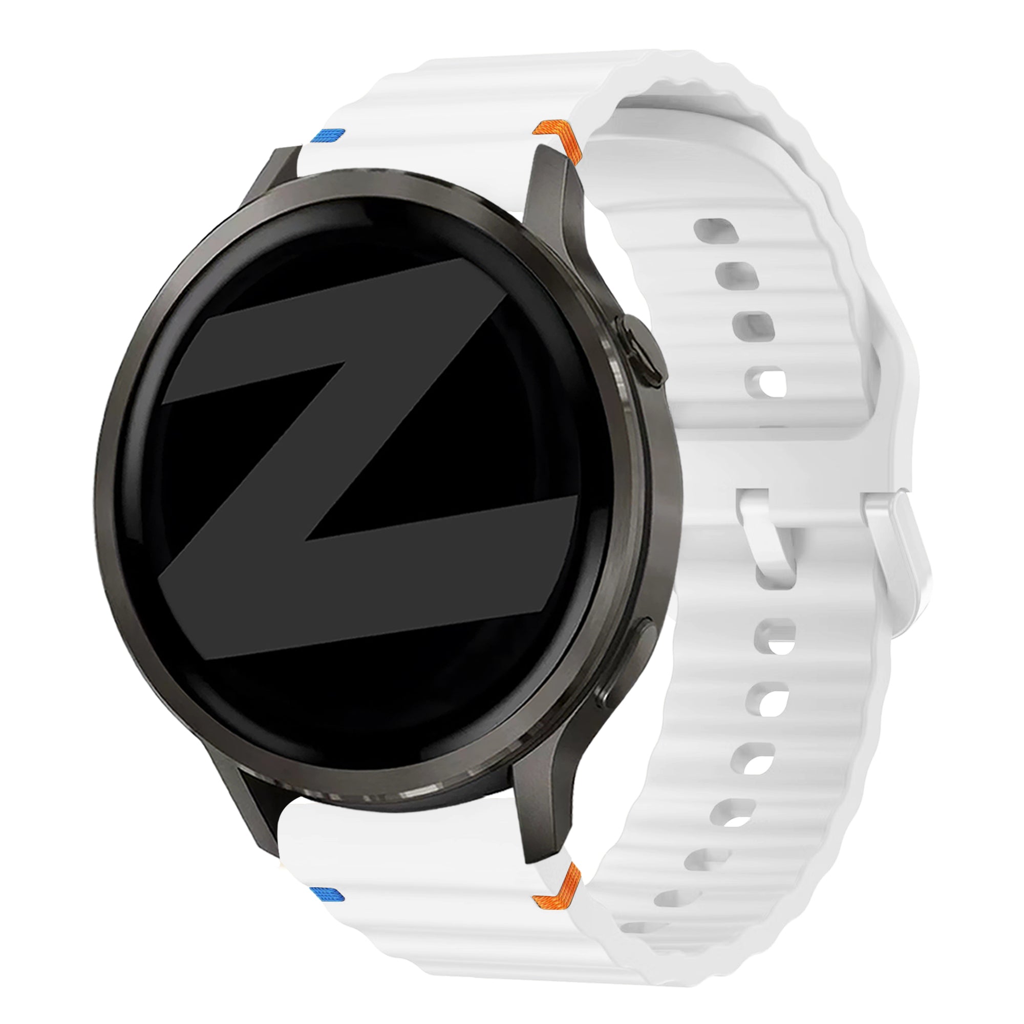 Bandz Garmin Forerunner 265s Silikonarmband 'Wave' (Weiß)