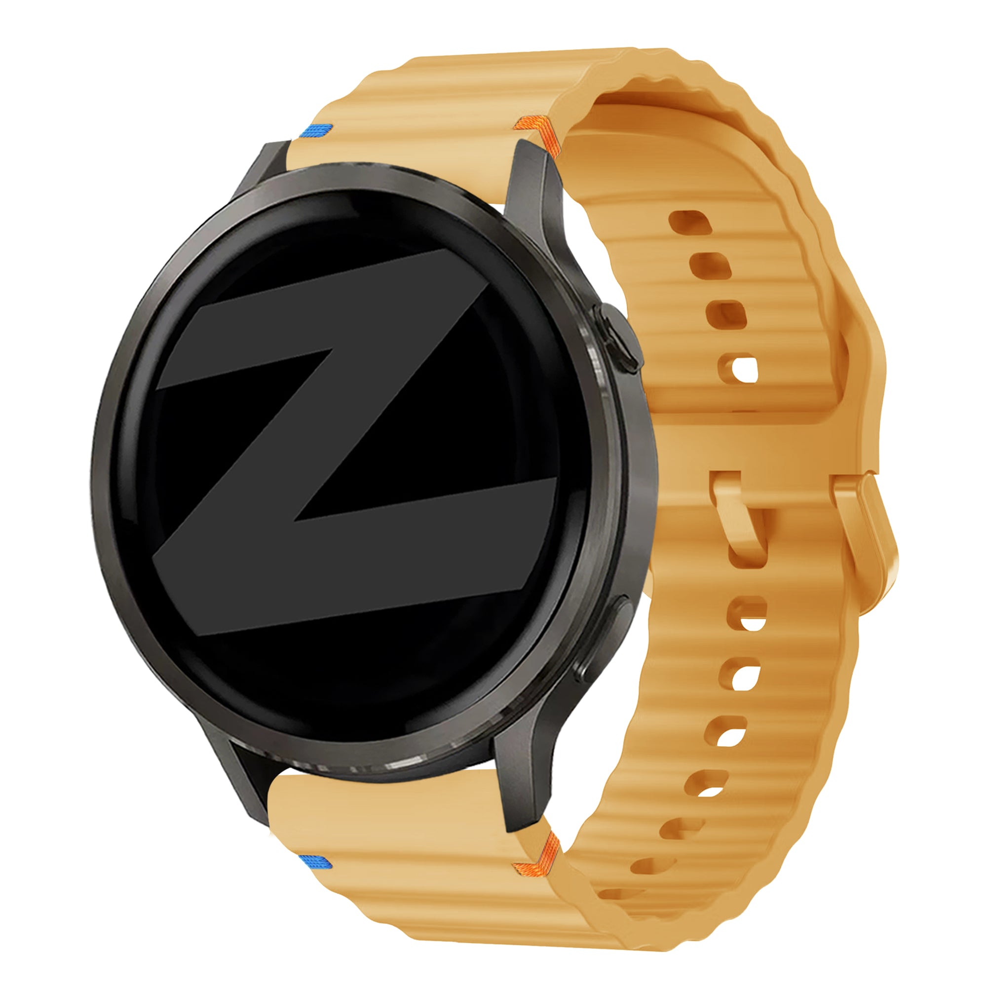 Bandz Garmin Forerunner 570 - 47mm Silikonarmband 'Wave' (Dunkelgelb)