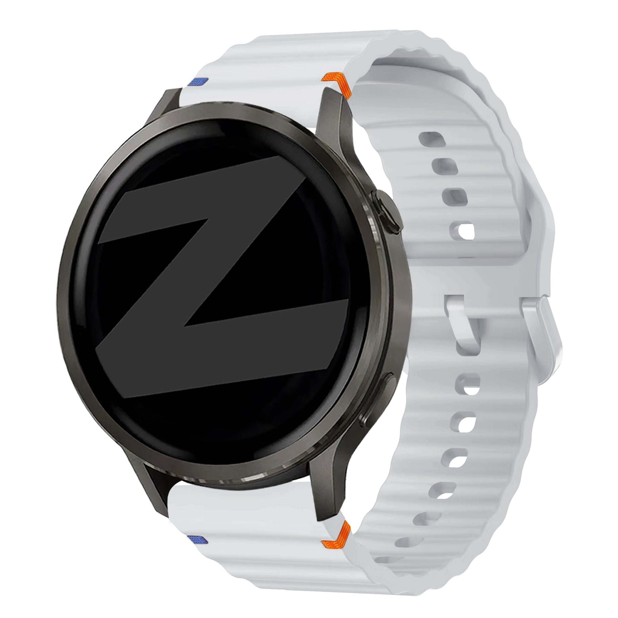 Bandz Garmin Forerunner 570 - 47mm Silikonarmband 'Wave' (Hellgrau)