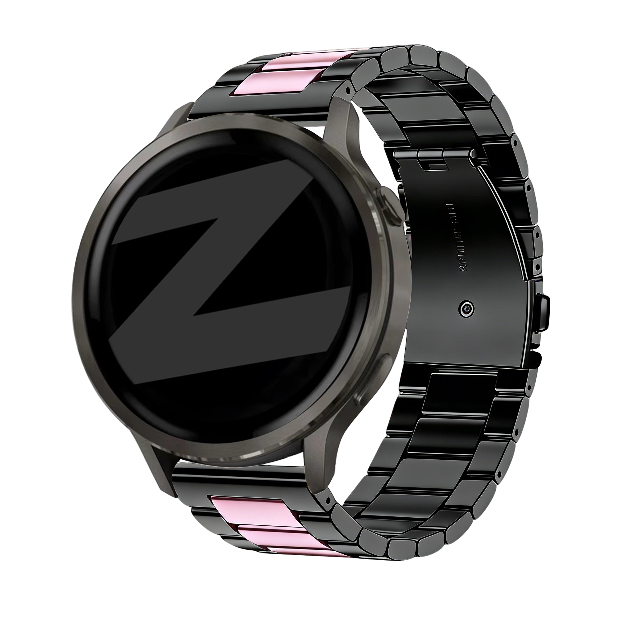 Bandz Garmin Vivomove 3s Stahlarmband 'Classic' (Schwarz/Rosa)