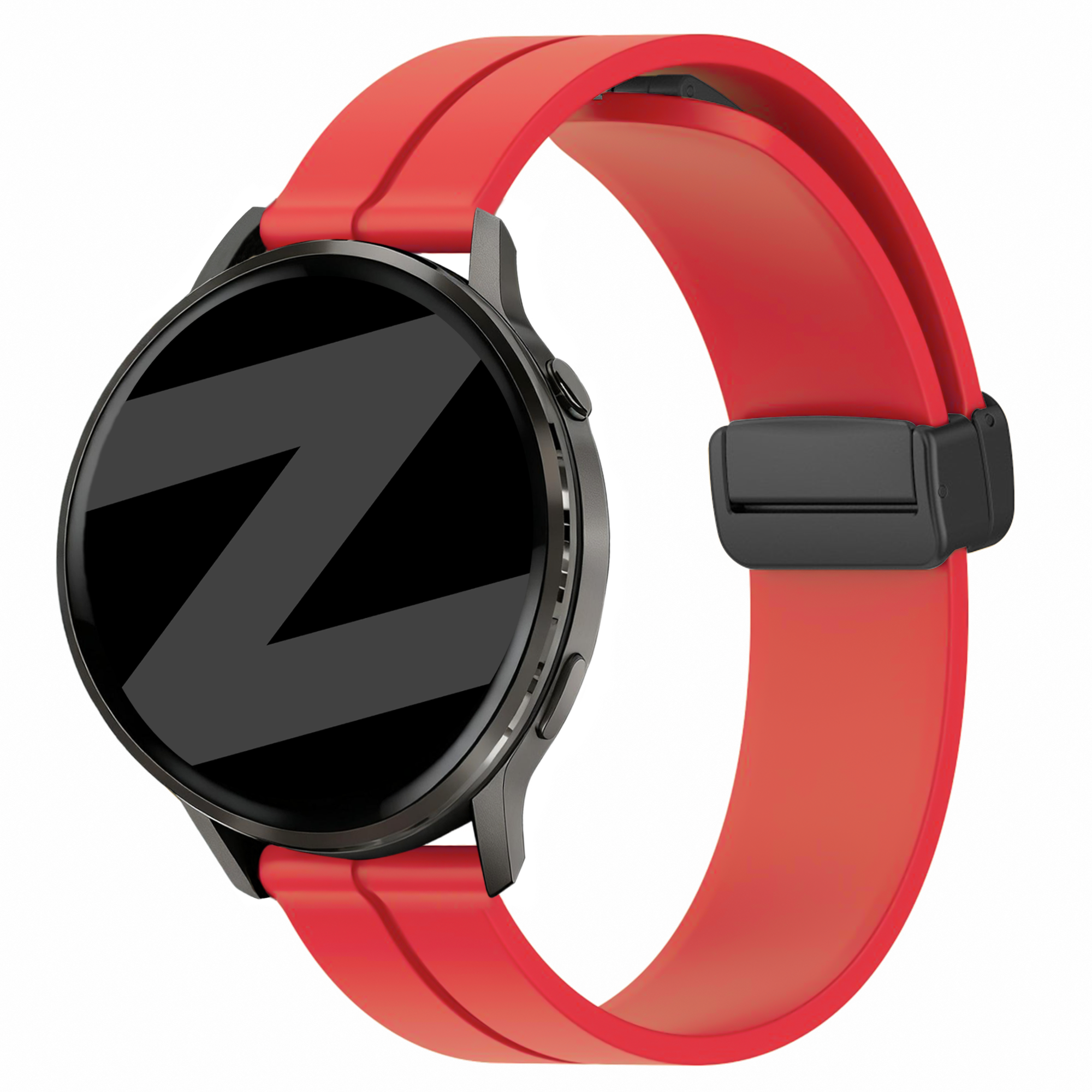 Bandz Garmin Forerunner 570 - 47mm Silikonarmband mit D-Schnalle (Rot)