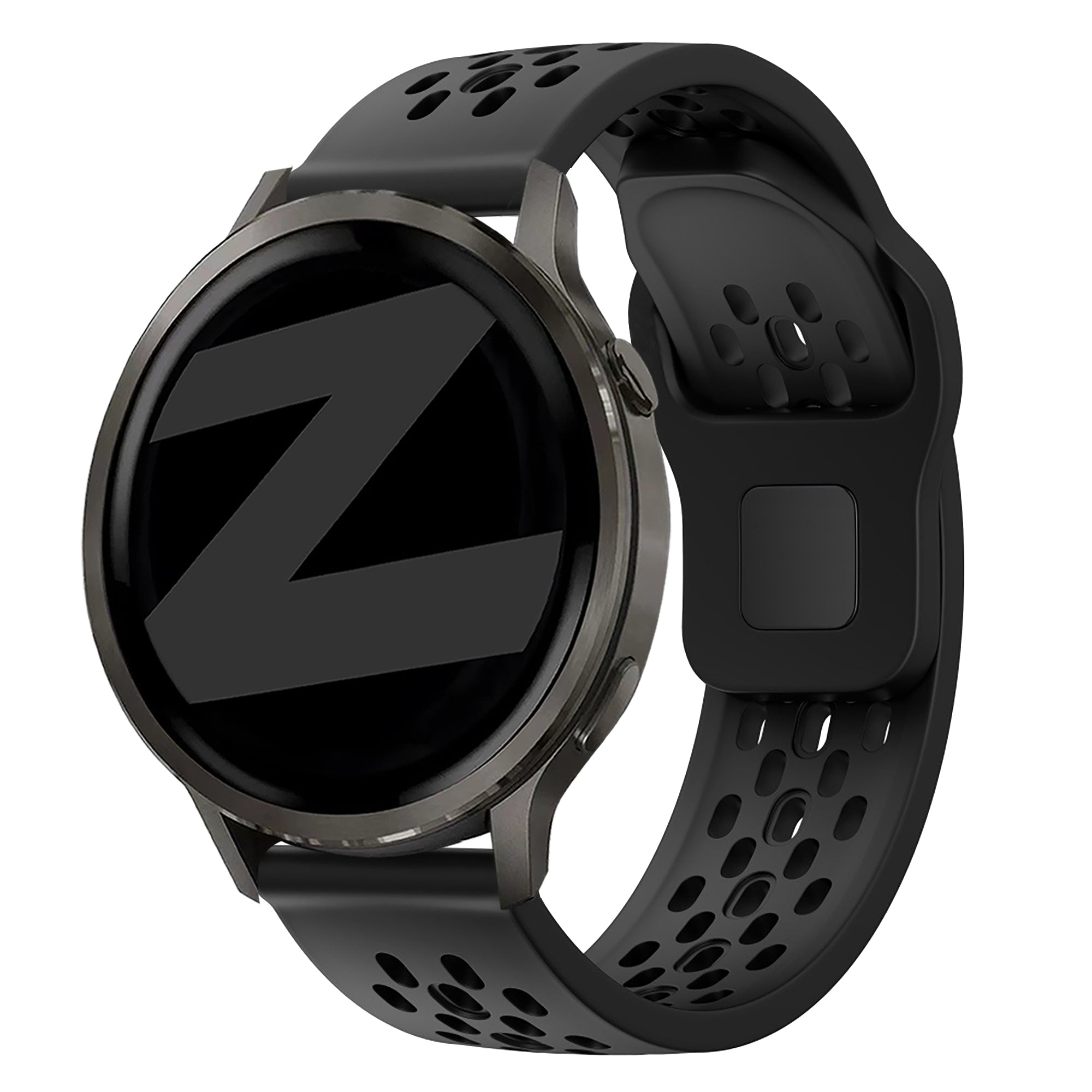 Bandz Garmin Forerunner 570 - 47mm Silikonarmband 'Air' (Schwarz)