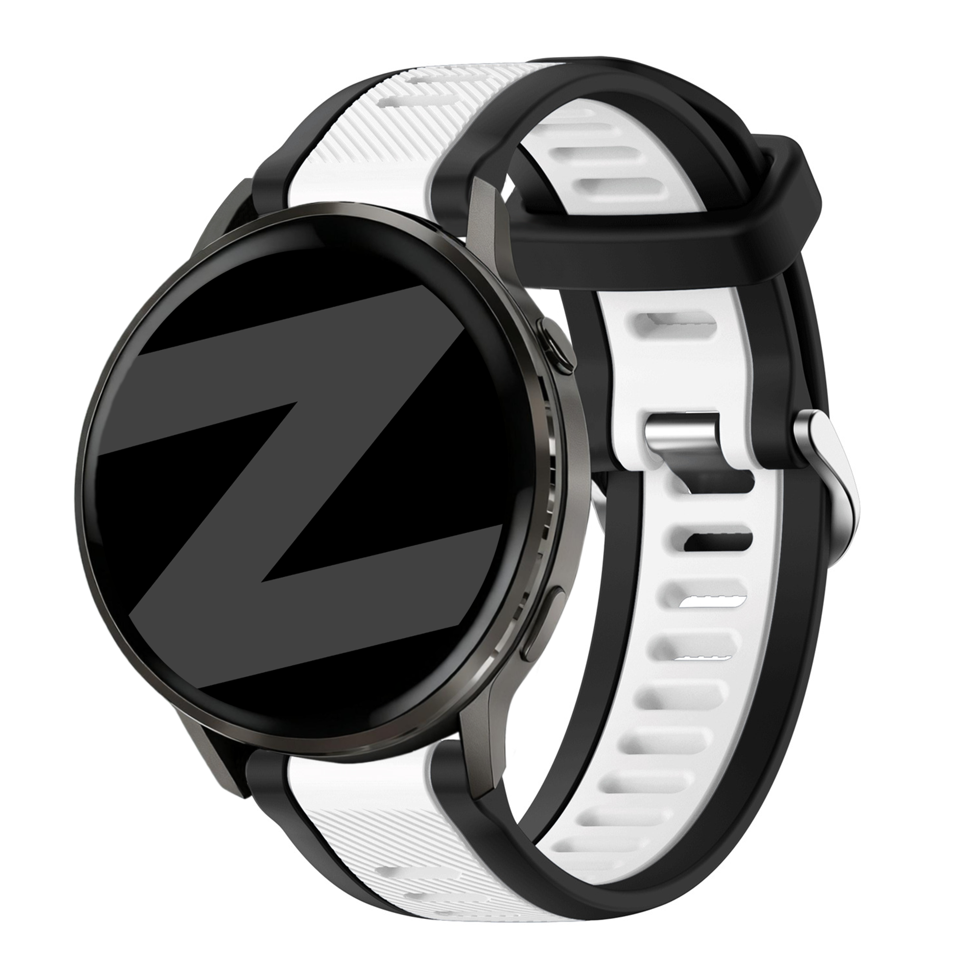 Bandz Garmin Vivoactive 3 Dual Buckled Sport Strap (Black/White)