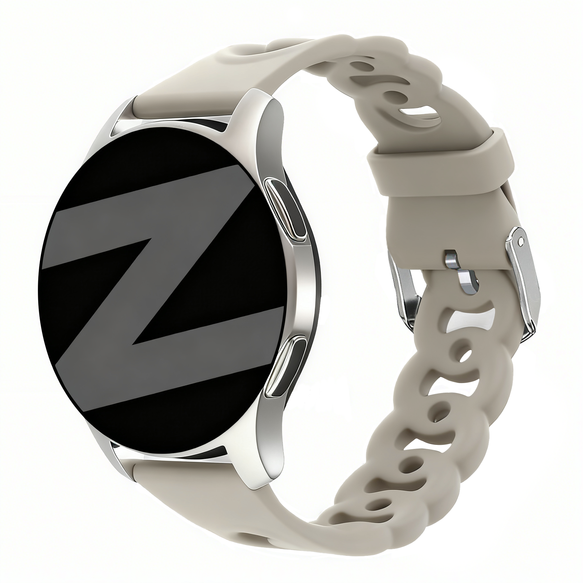 Bandz Withings ScanWatch Nova Silicone Strap 'Chains' (Light Grey)