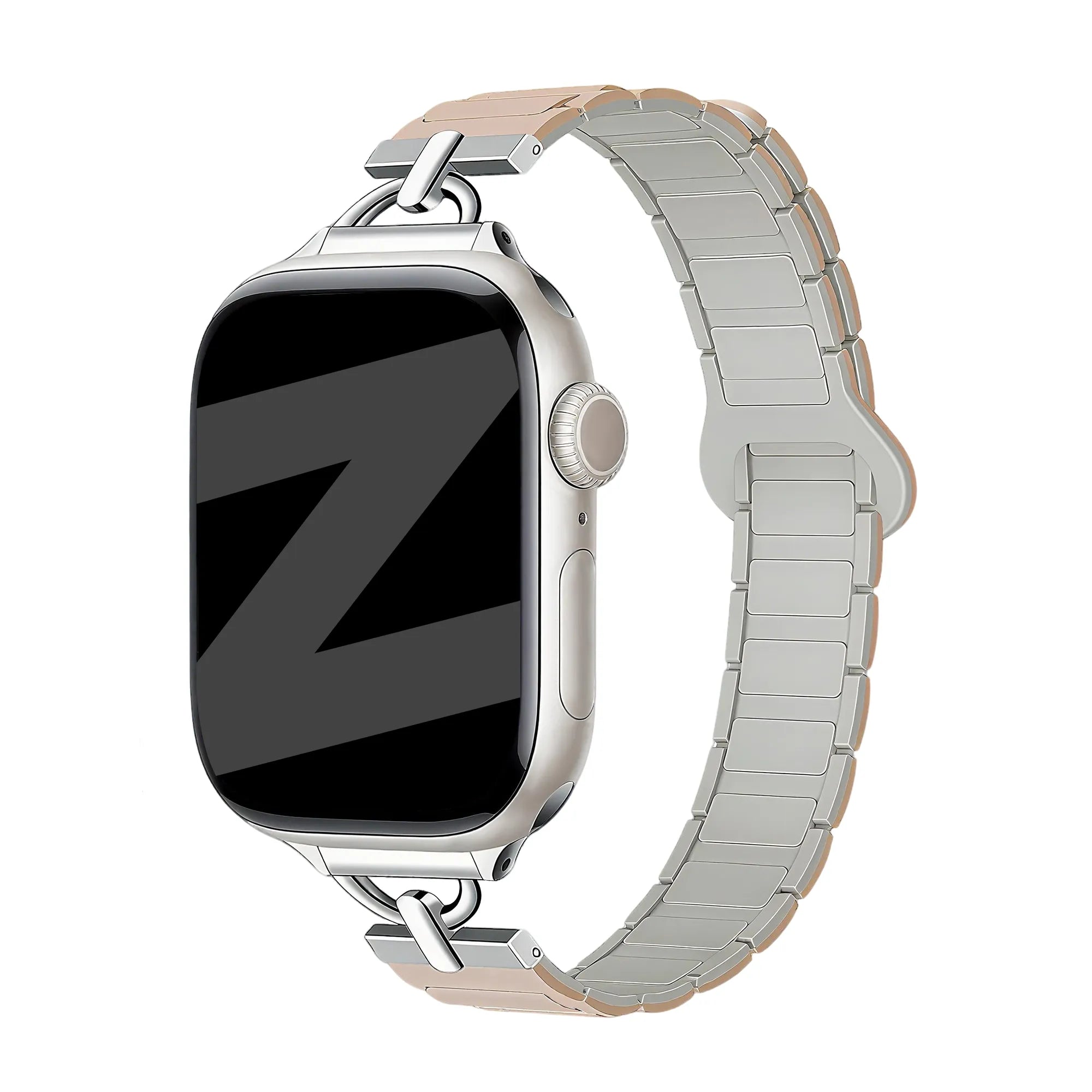 Bandz Apple Watch Magnetisches Silikonarmband 'Slim' (Milk Tea)
