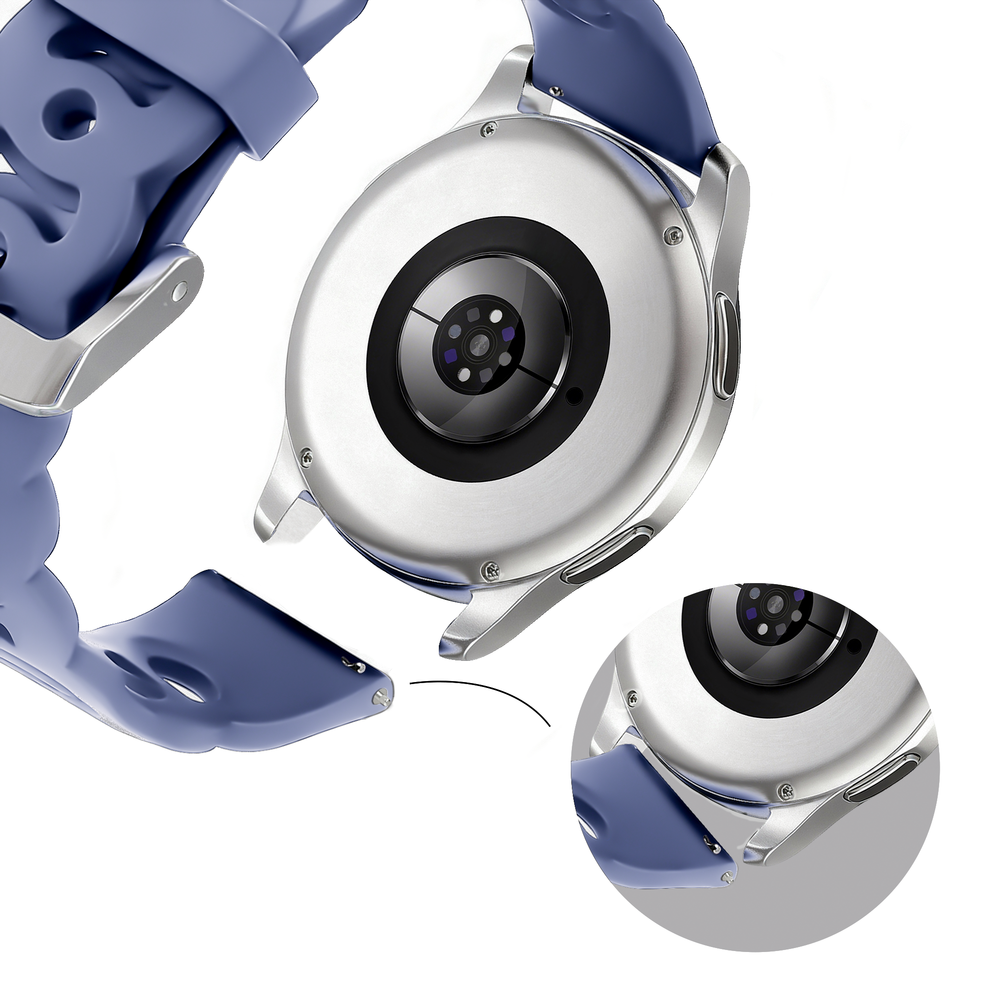 Bandz Huawei Watch GT 2 - 42mm Silikonarmband 'Chains' (Lavendel)