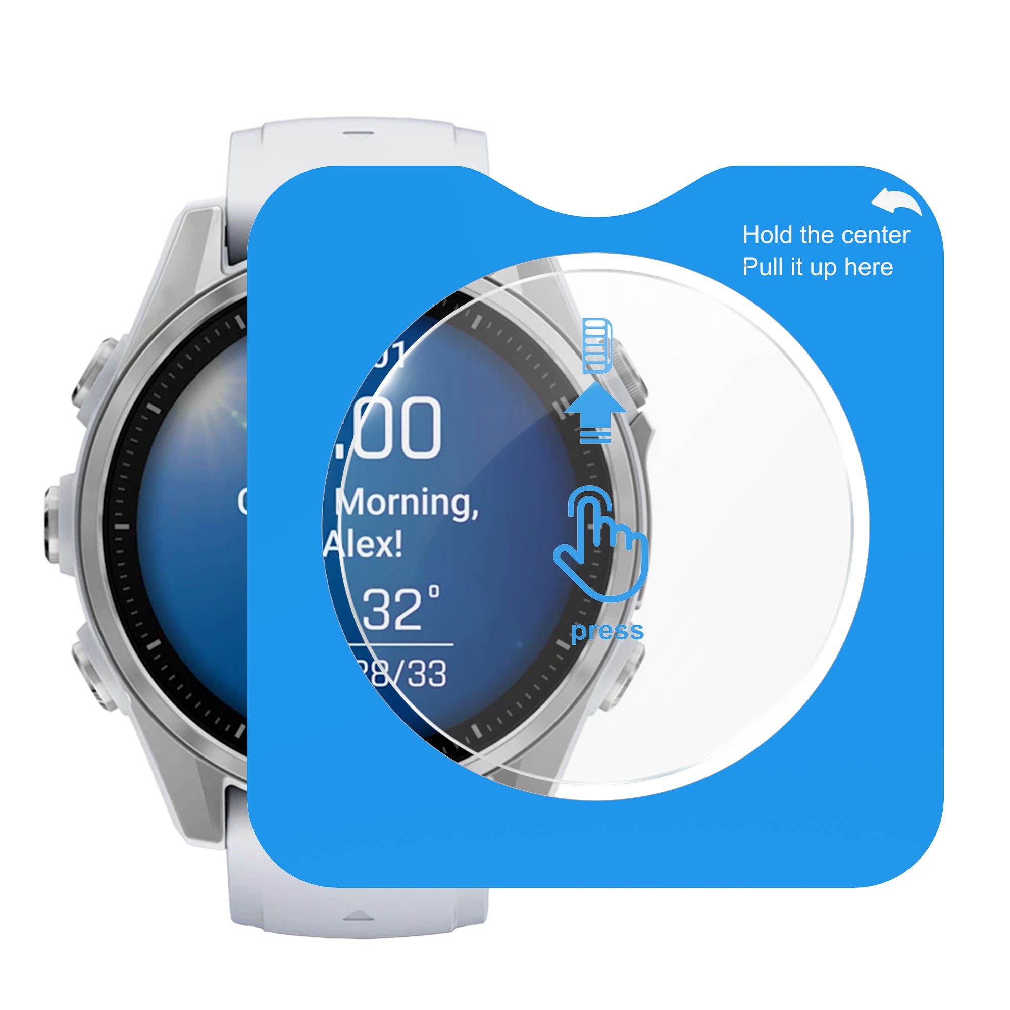 Displayschutzfolie mit 'One-Click' Tool - Garmin Fenix 8 - 43mm