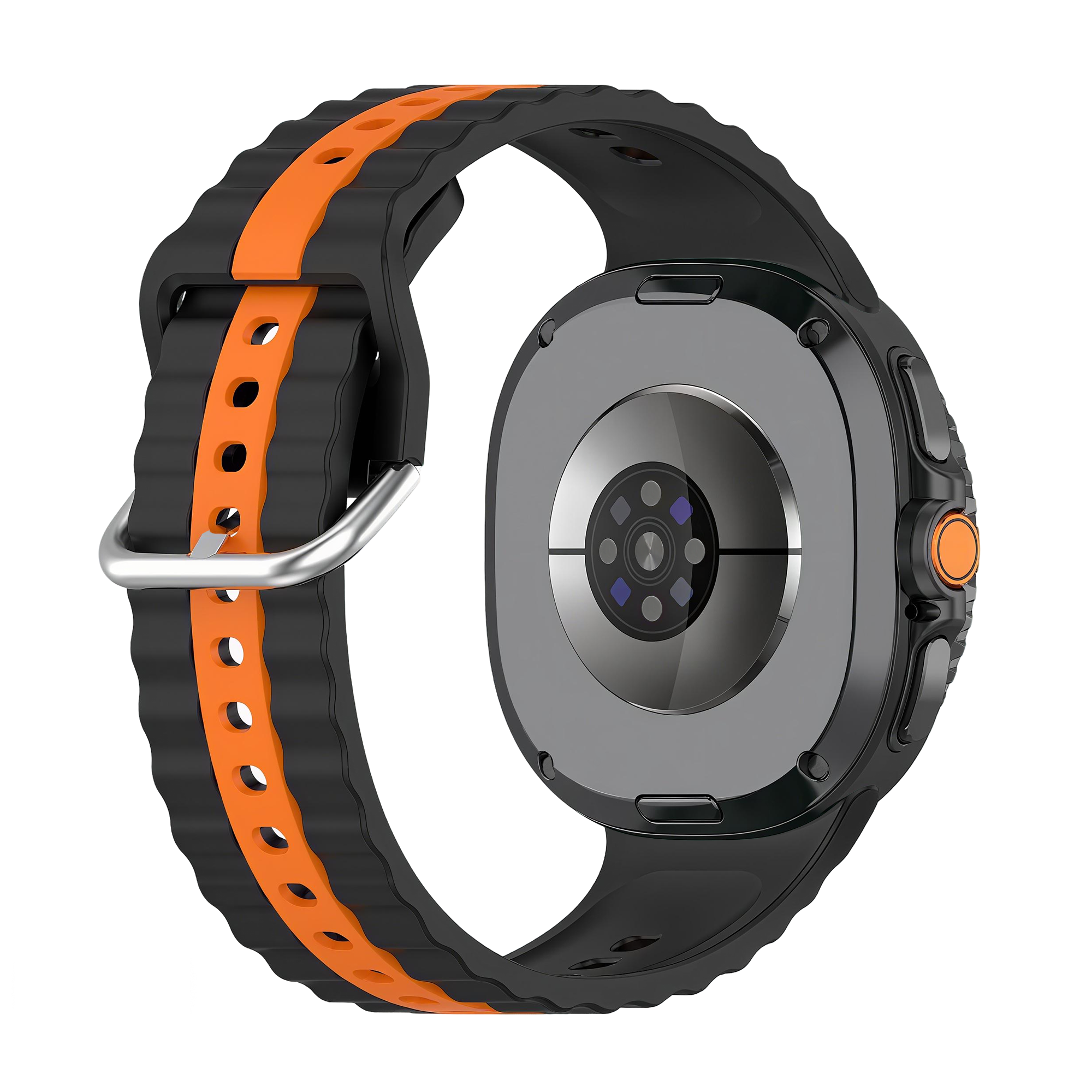 Samsung Galaxy Watch 8 - 40mm Duo Sportarmband (Schwarz/Orange)