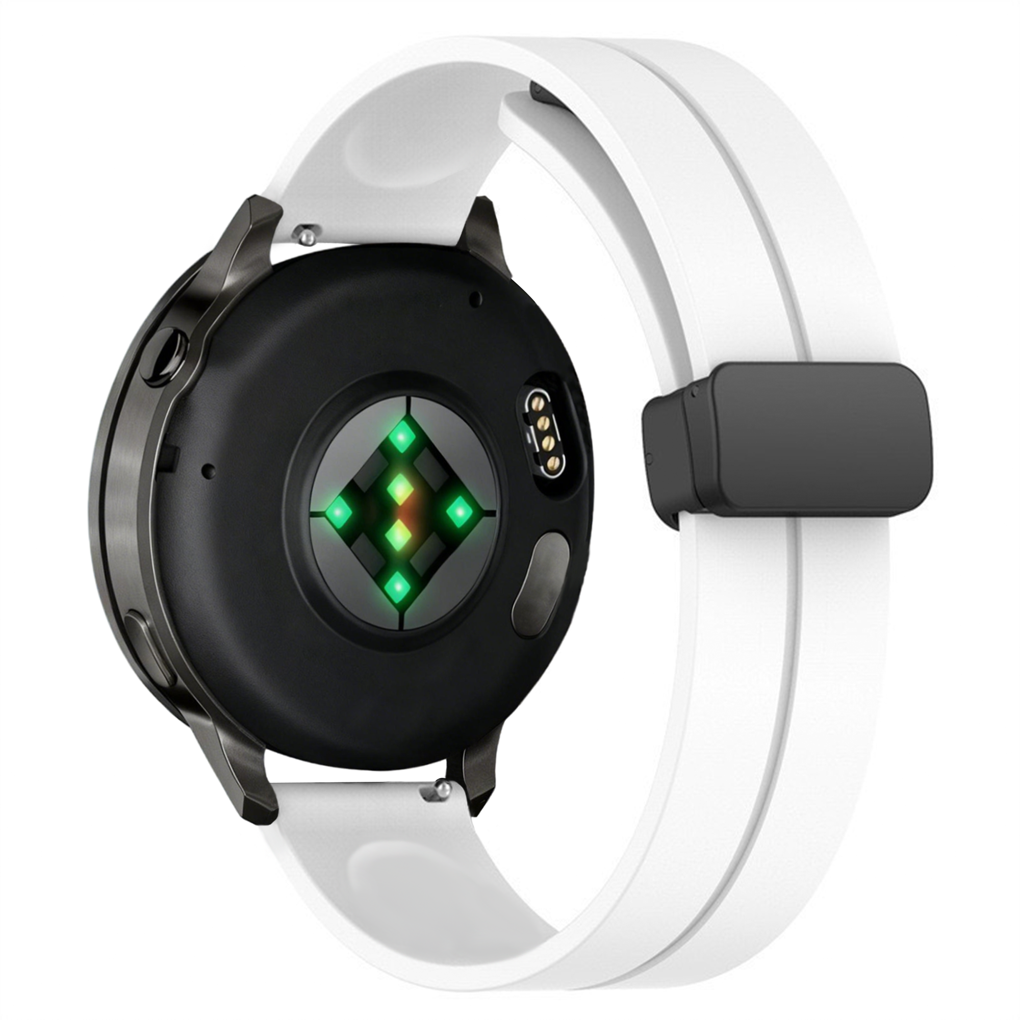 Bandz Garmin Forerunner 570 - 47mm Silikonarmband mit D-Schnalle (Weiß)