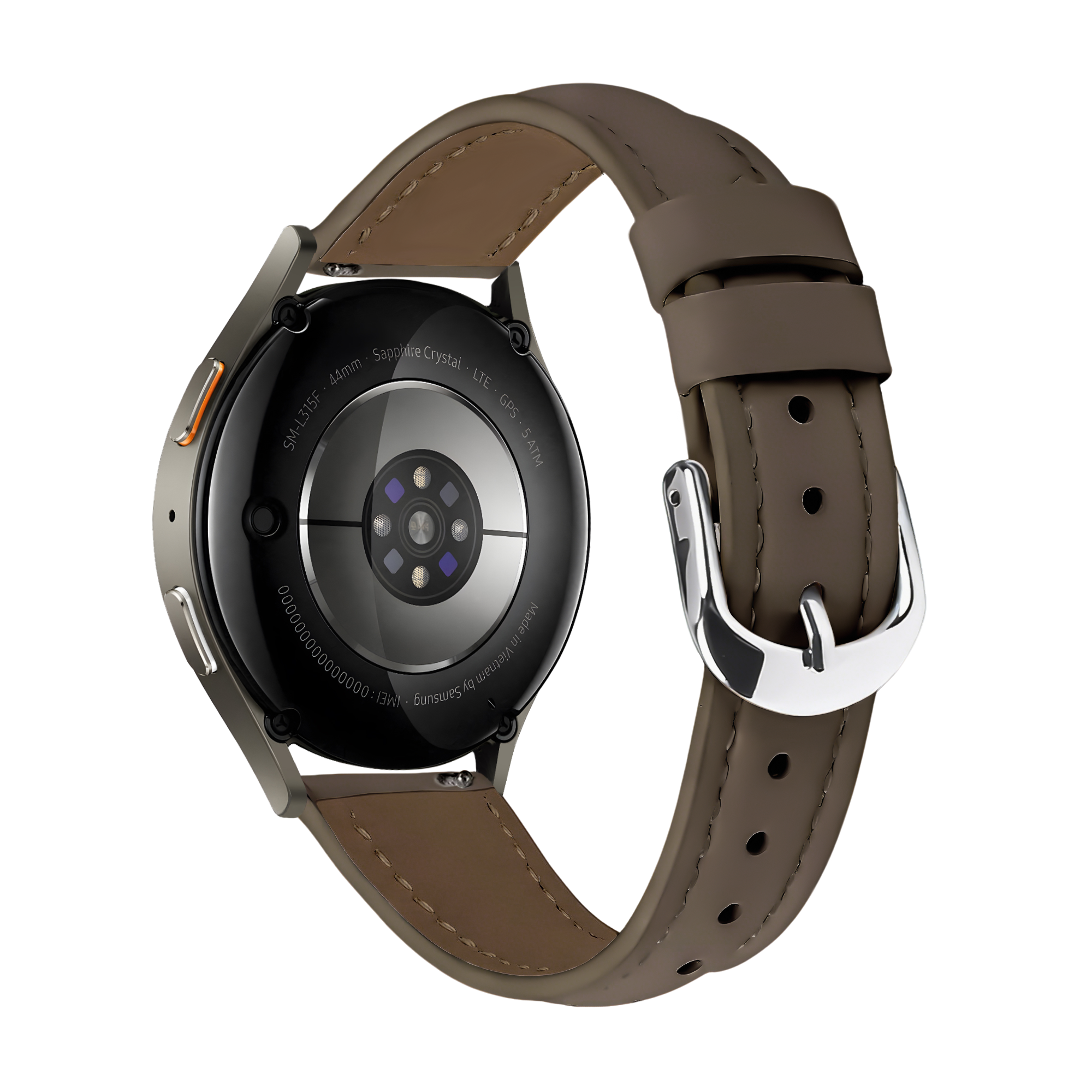 Samsung Galaxy Watch Active Slimfit Lederarmband (Dunkel Braun)