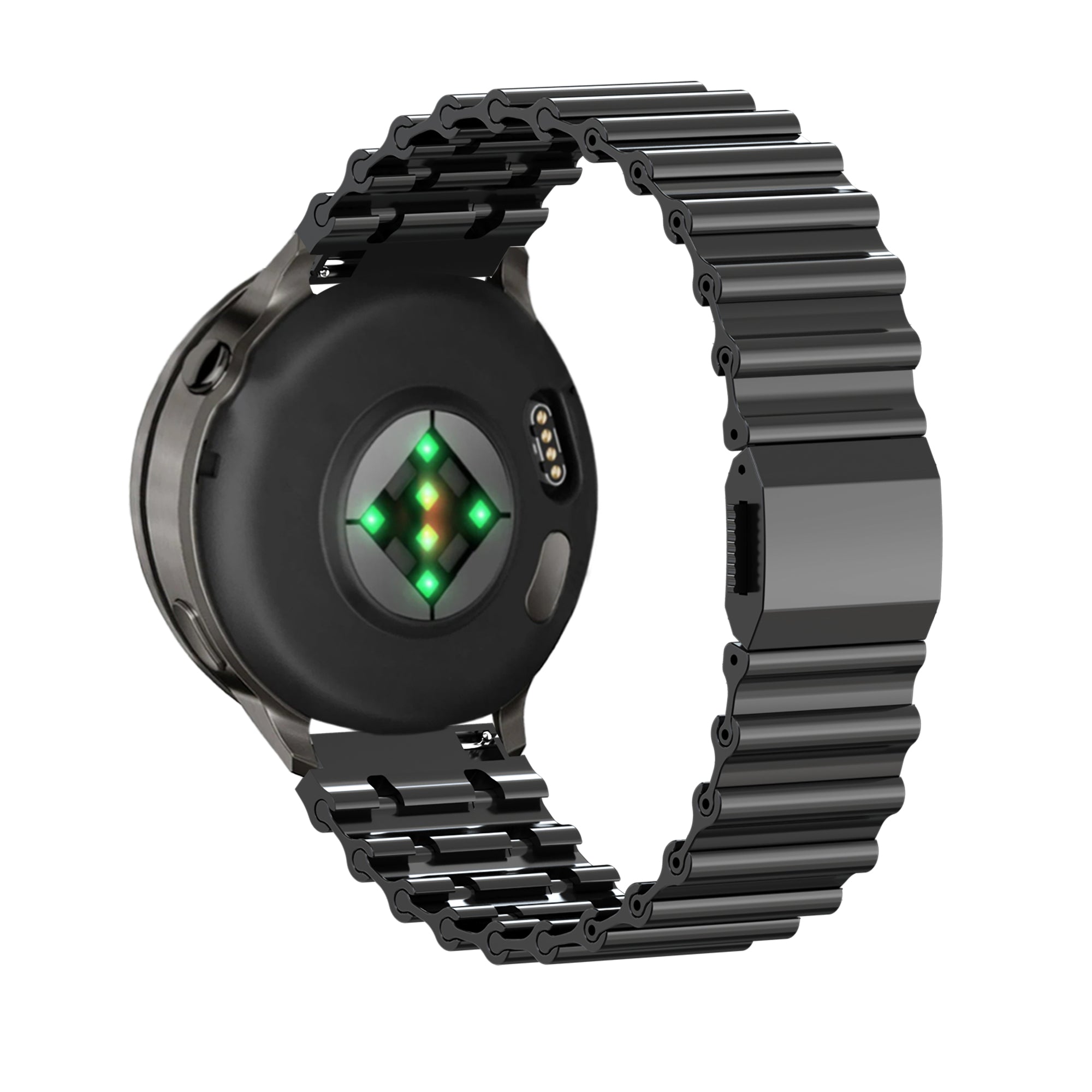 Bandz Garmin Vivoactive 4 Premium Steel Strap 'Ocean' (Black)