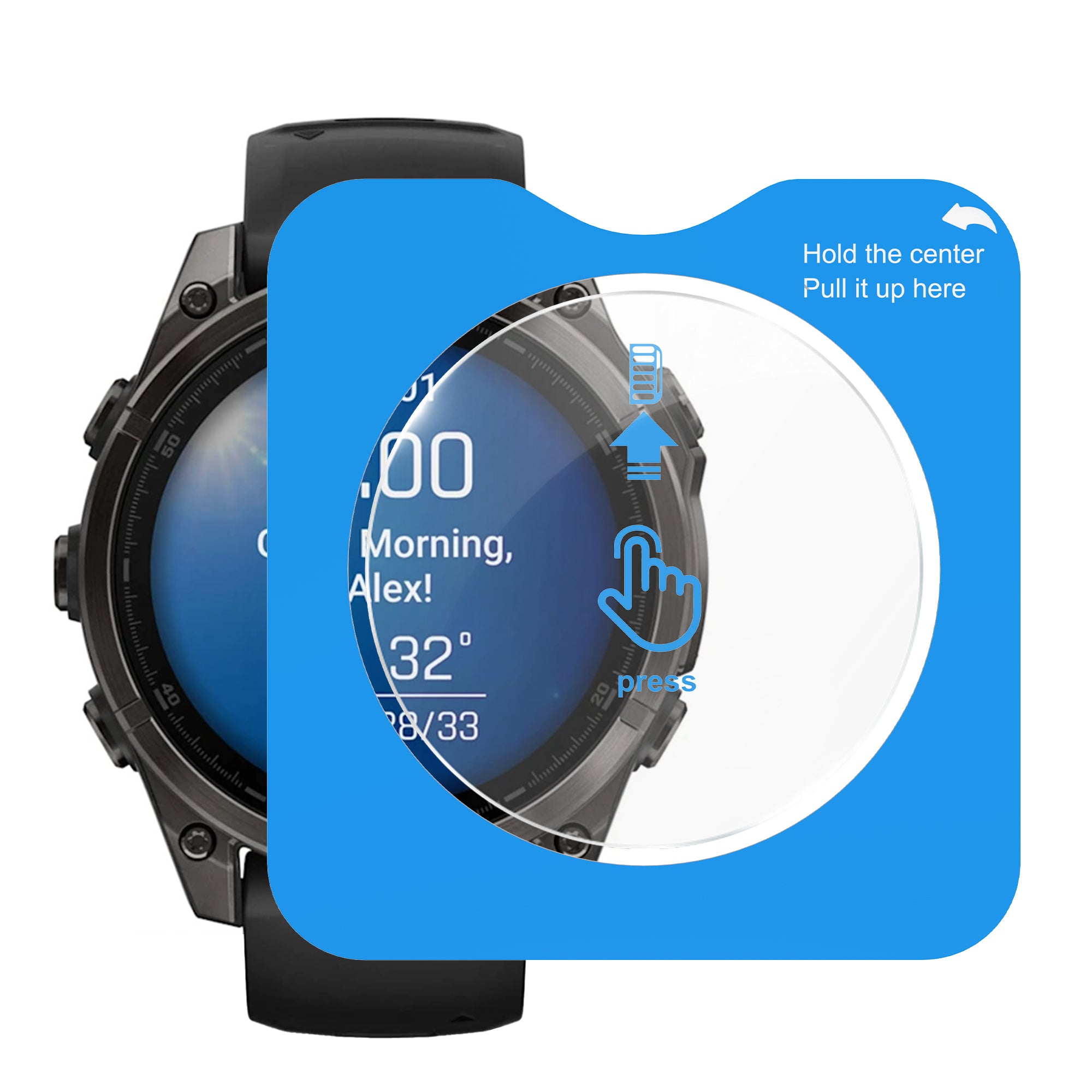 Displayschutzfolie mit 'One-Click' Tool - Garmin Fenix 8 - 47mm