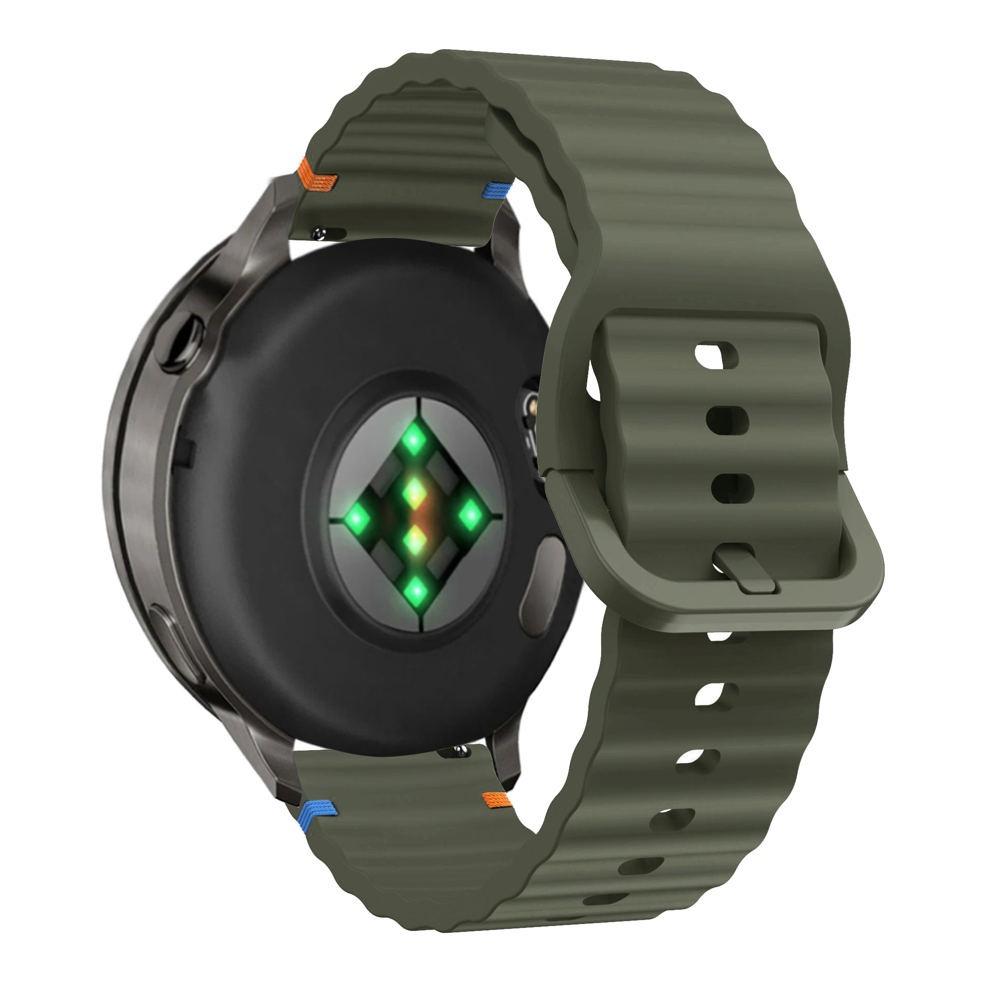 Bandz Garmin Venu 2s Silikonarmband 'Wave' (Armeegrün)