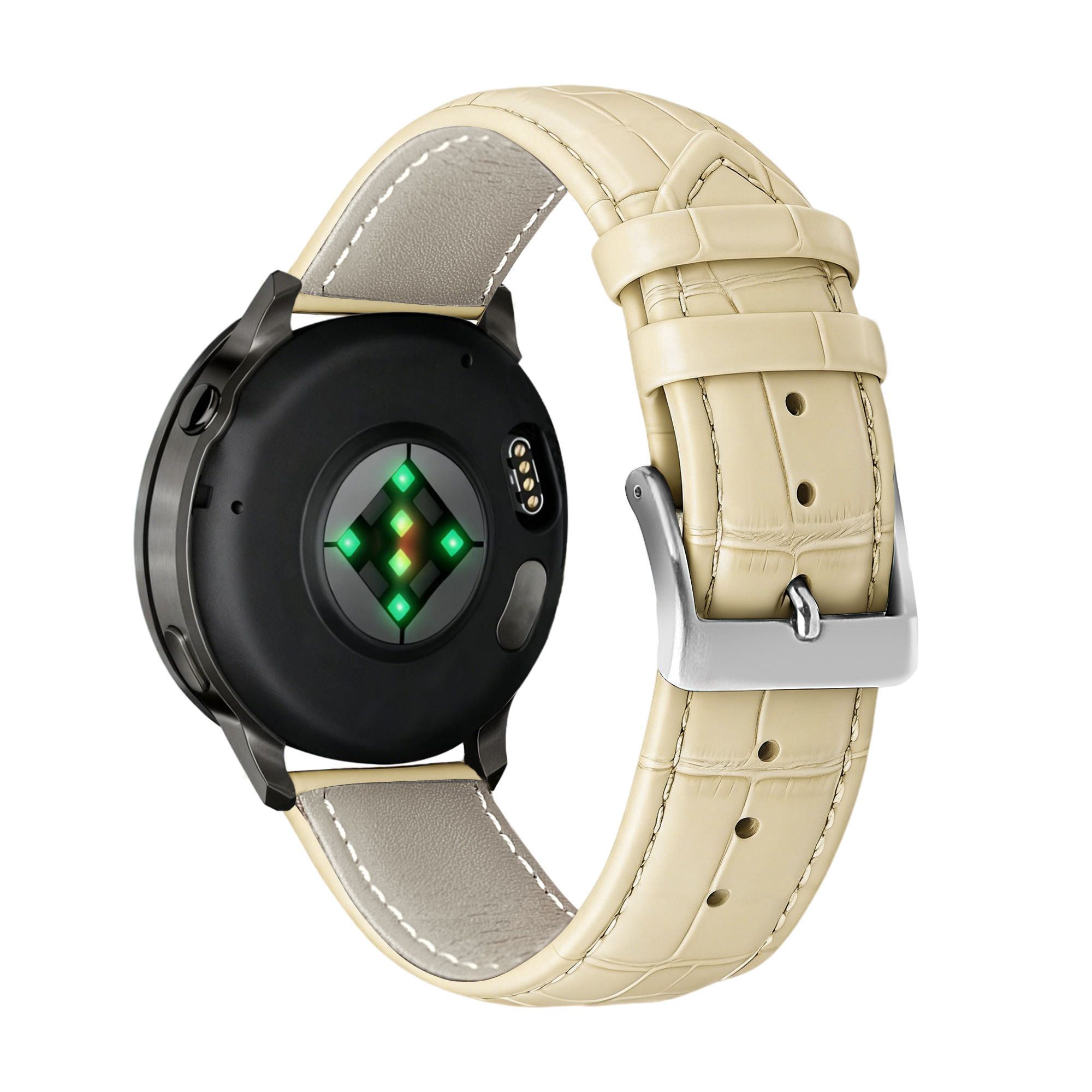 Bandz Garmin Approach S44 Leather Strap Crocodile Grain (Beige)