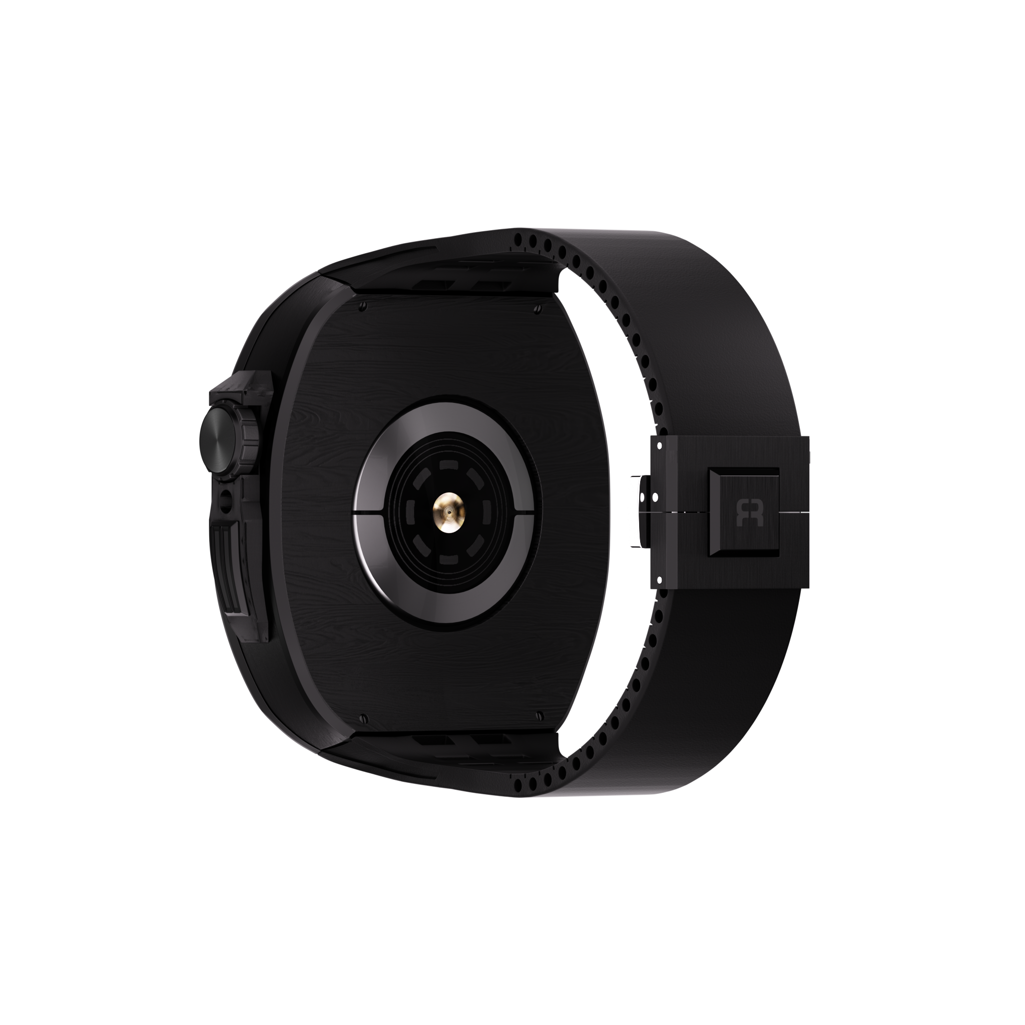 Reqior Apple Watch 45mm Polymer Hülle mit integriertem Gummi-Armband (Ruß)