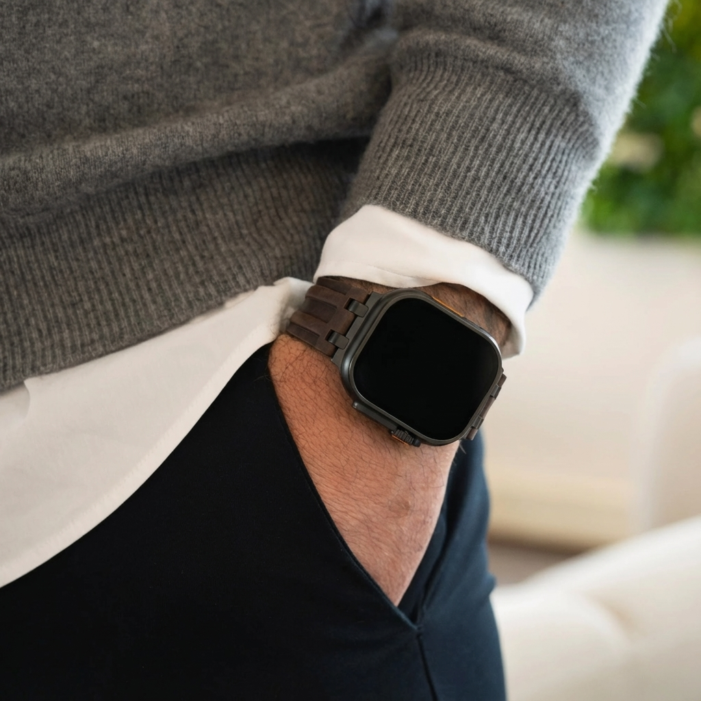 Apple Watch Robustes Lederarmband (Kaffee Braun)