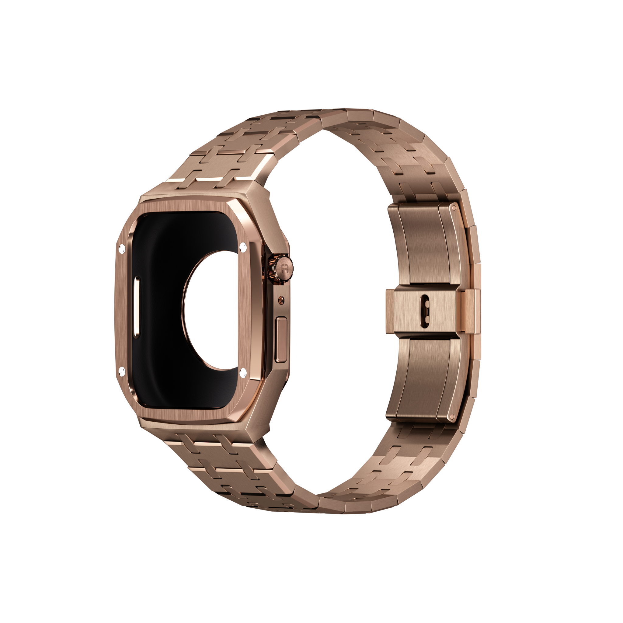 Reqior Apple Watch 45mm Hülle mit integriertem Stahlarmband (Roségold)