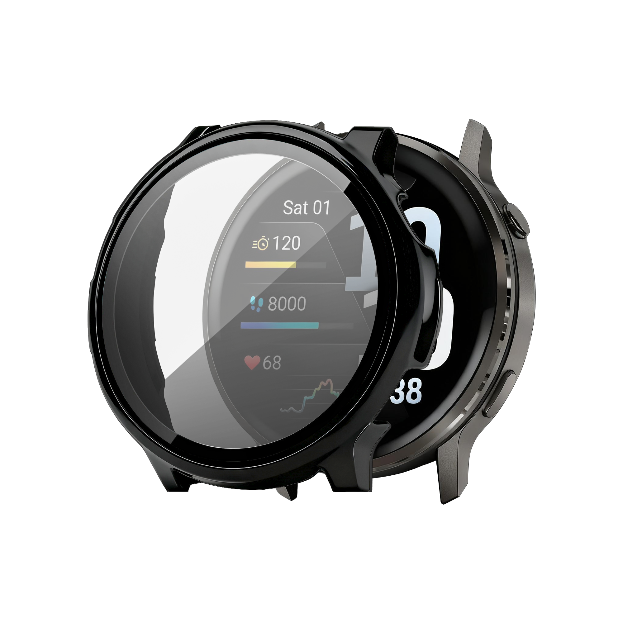 Bandz Garmin Venu 4 - 41mm PC Cover mit Glas (Schwarz)