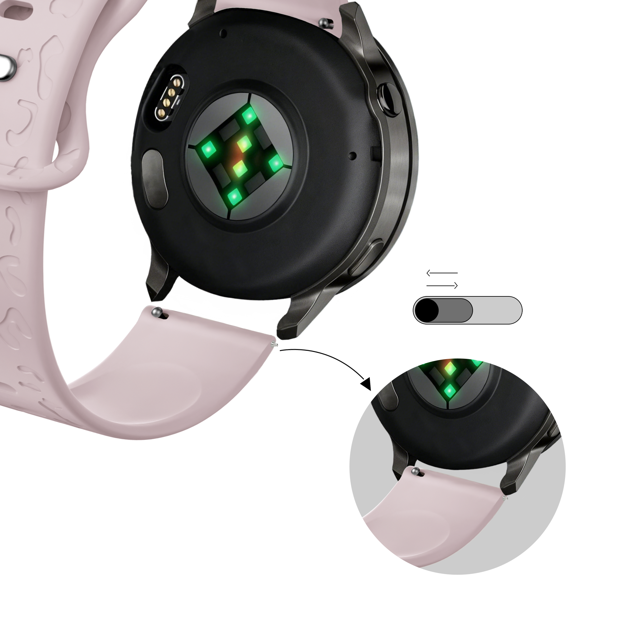 Bandz Garmin Approach S12 Silicone Strap 'Leopard' (Pink)