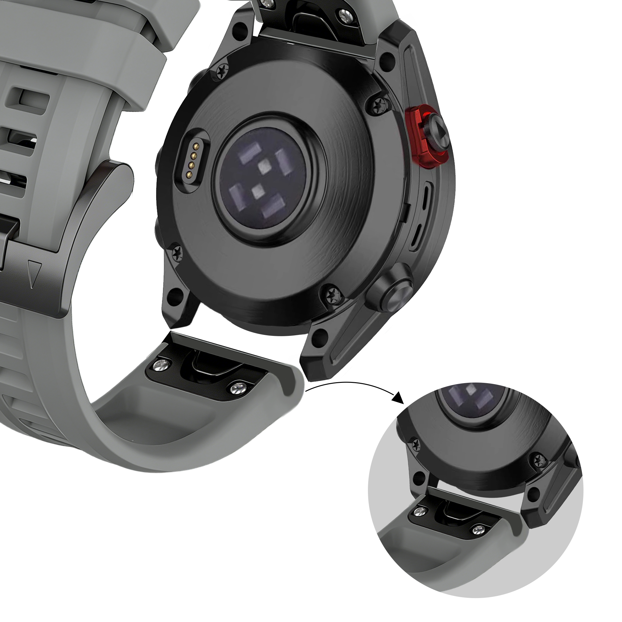 Bandz Garmin Descent G2 Silikonarmband 'Classic' (Grau)