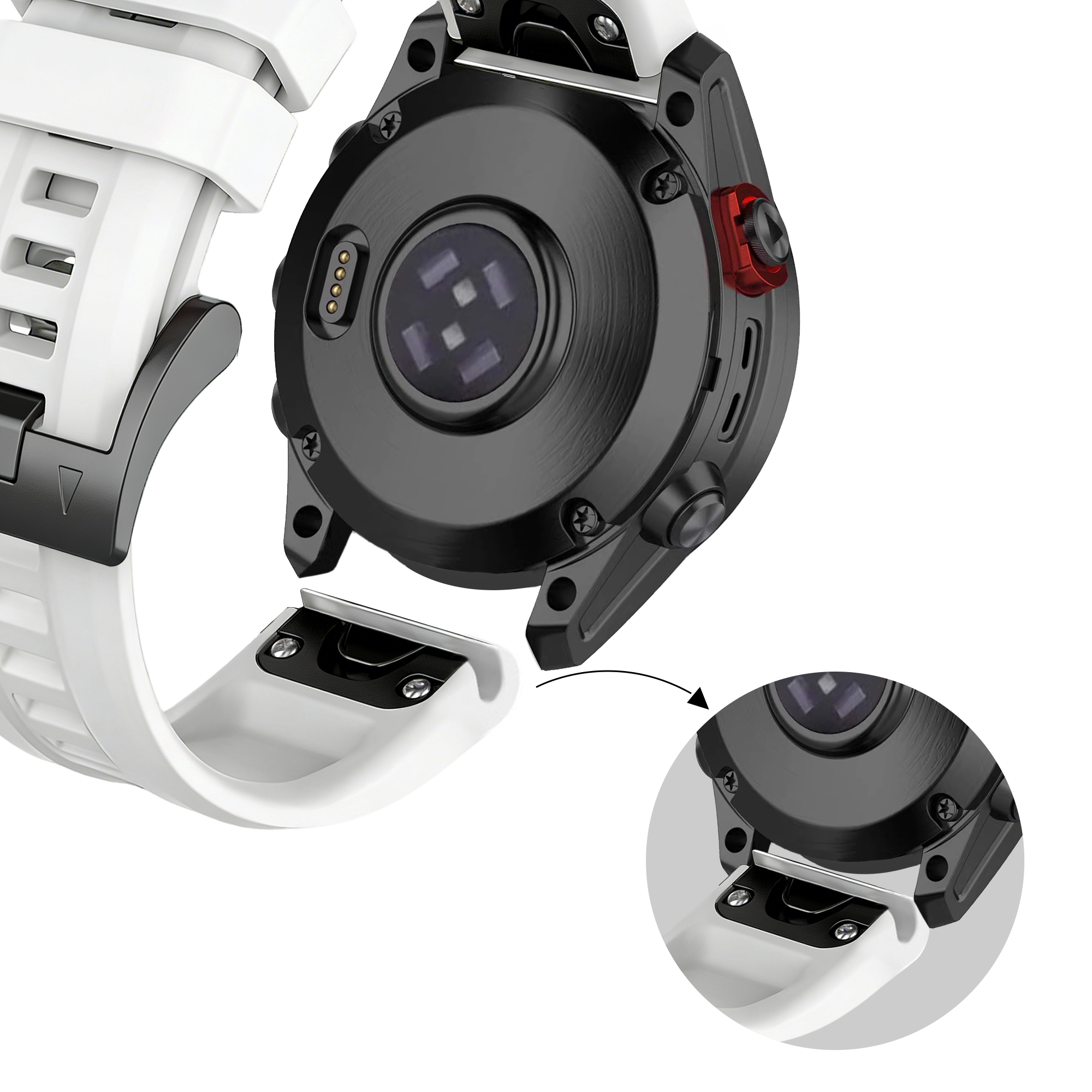 Bandz Garmin Descent Mk1 Silikonarmband 'Classic' (Weiß)